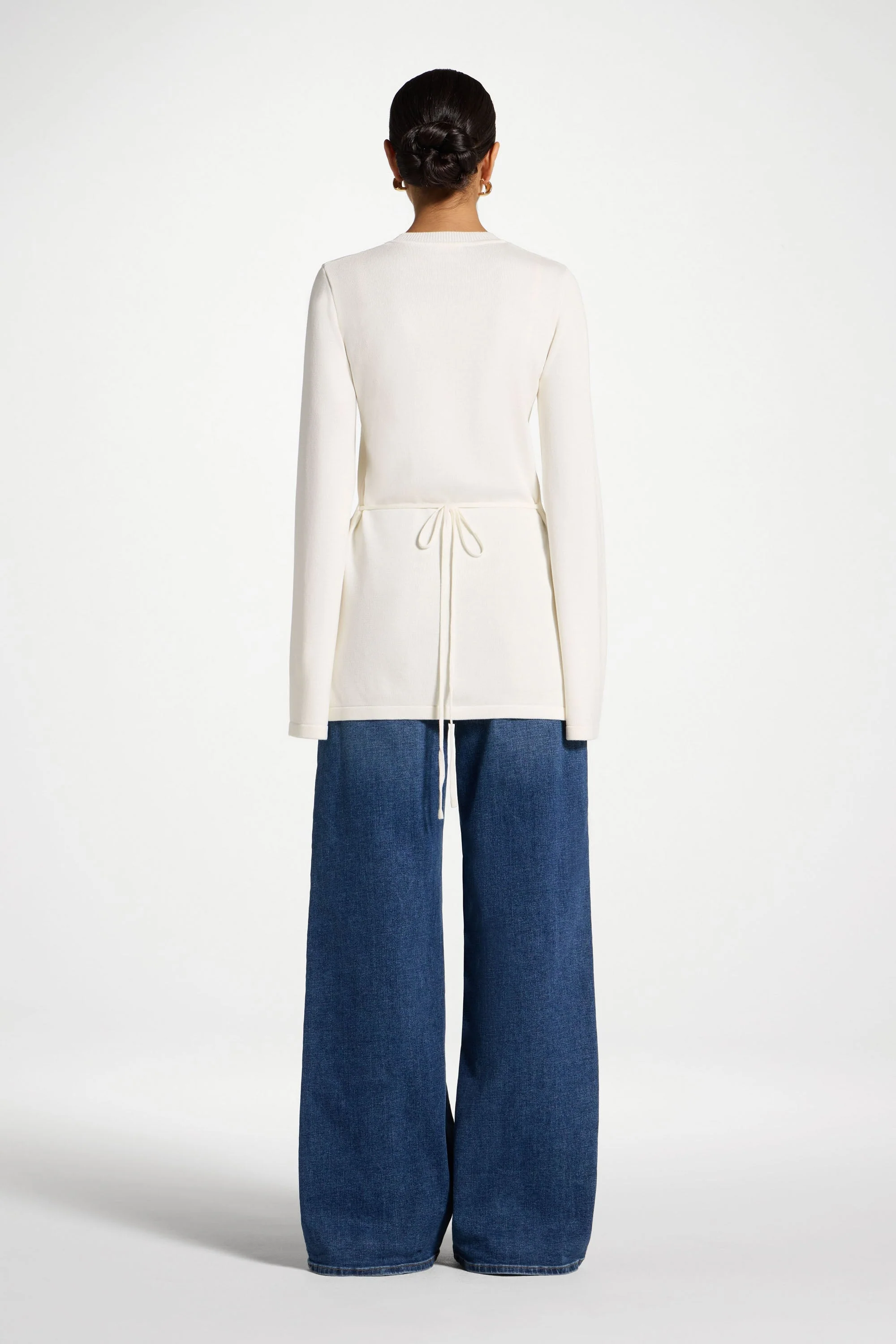 Tie Back Knit Top - White - Image 6
