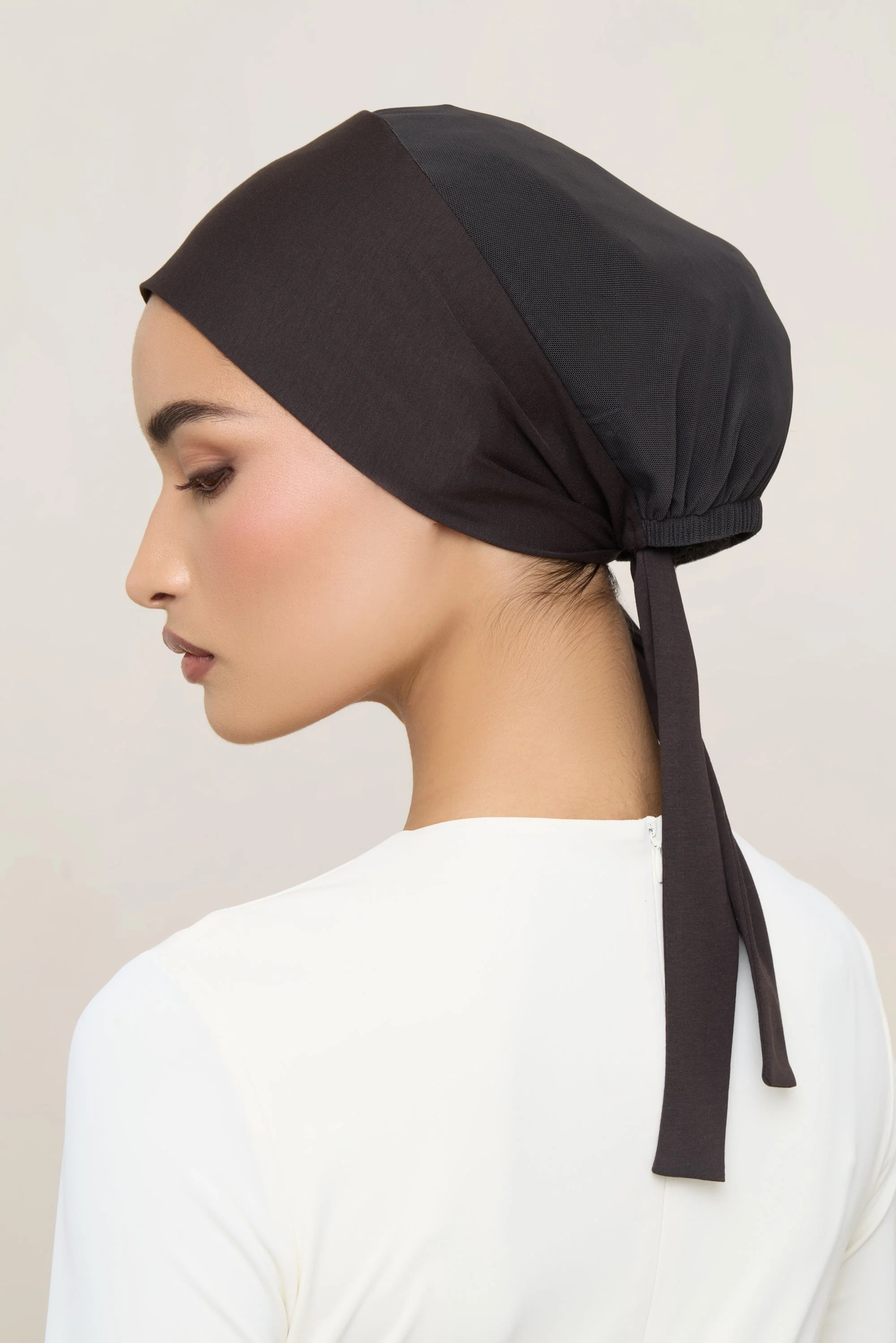 Tie Back Mesh Undercap - Chocolate