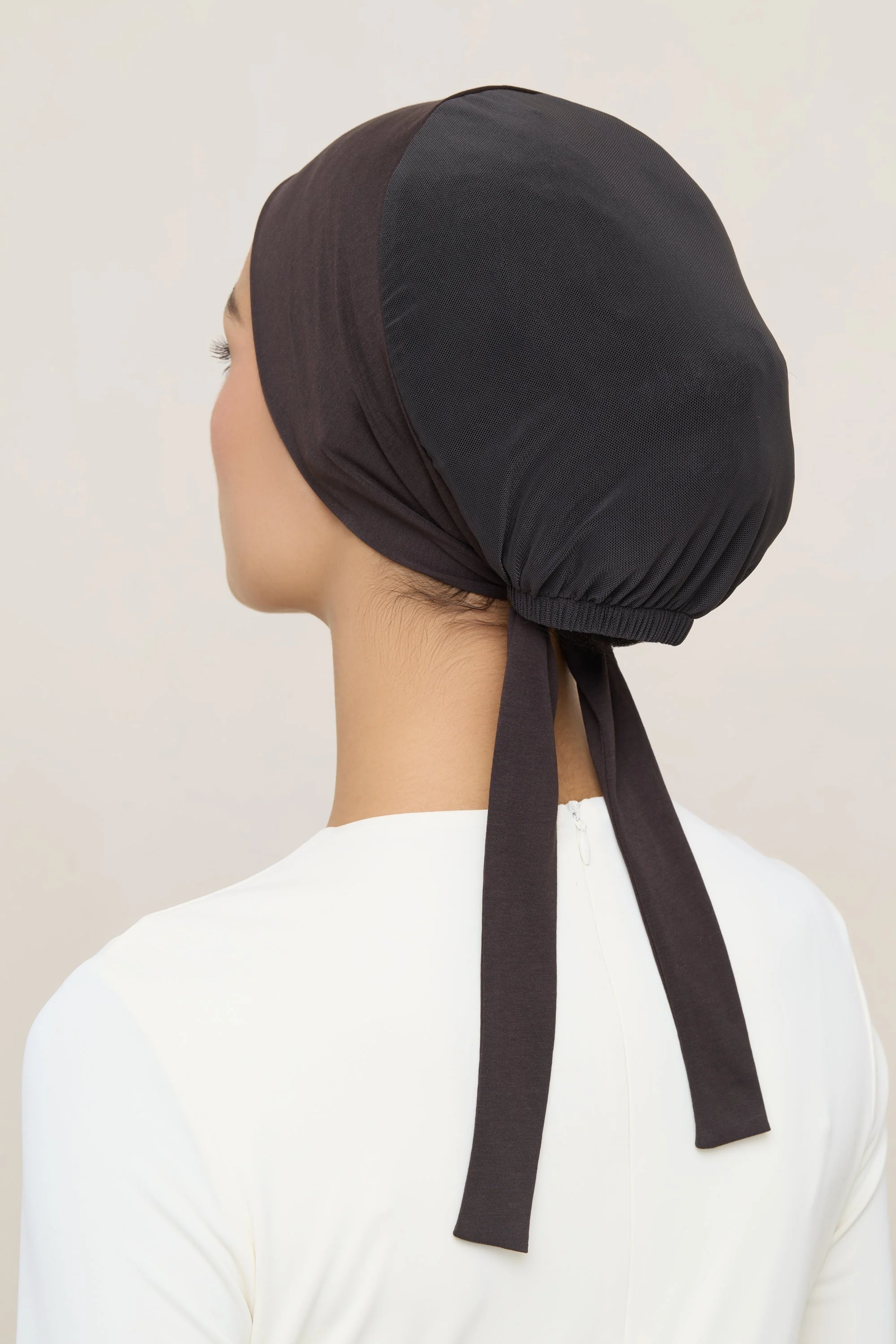 Tie Back Mesh Undercap - Chocolate - Image 4
