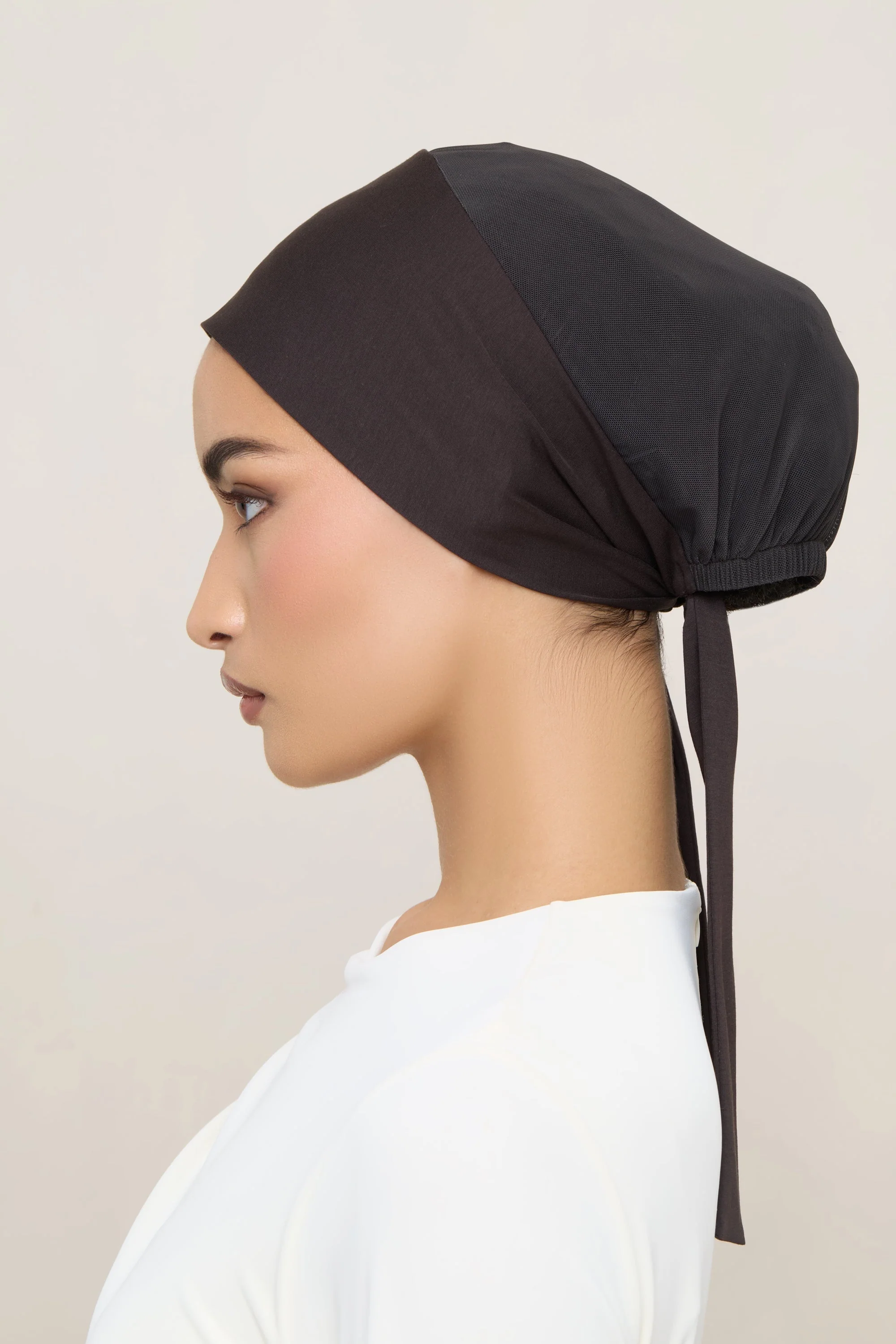 Tie Back Mesh Undercap - Chocolate - Image 6