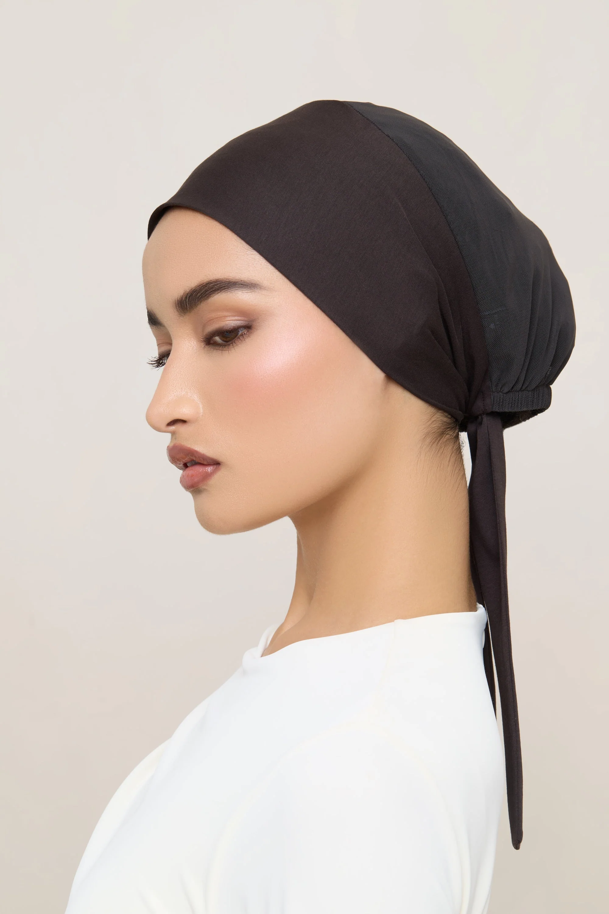 Tie Back Mesh Undercap - Chocolate - Image 7