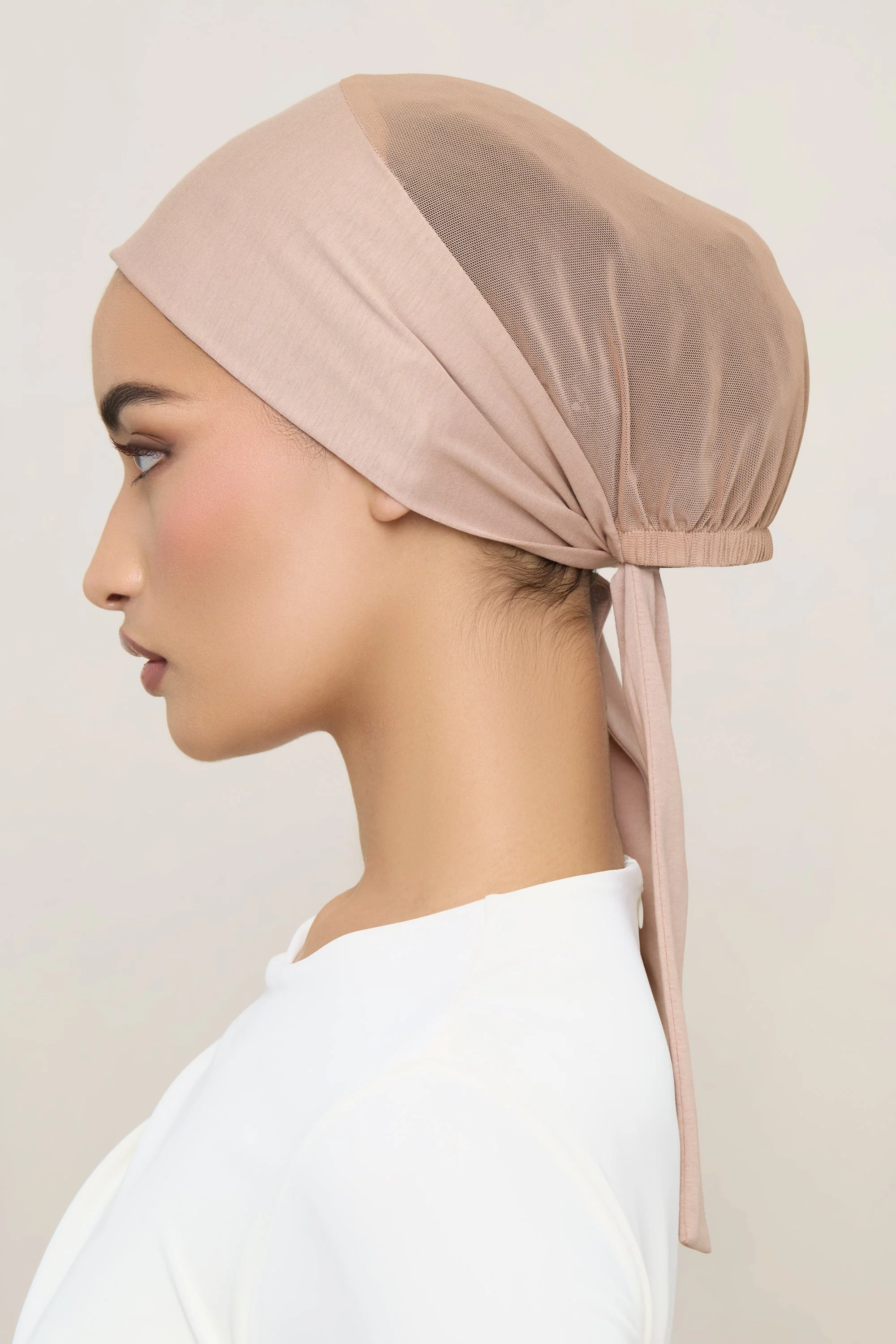 Tie Back Mesh Undercap - Warm Taupe - Image 5