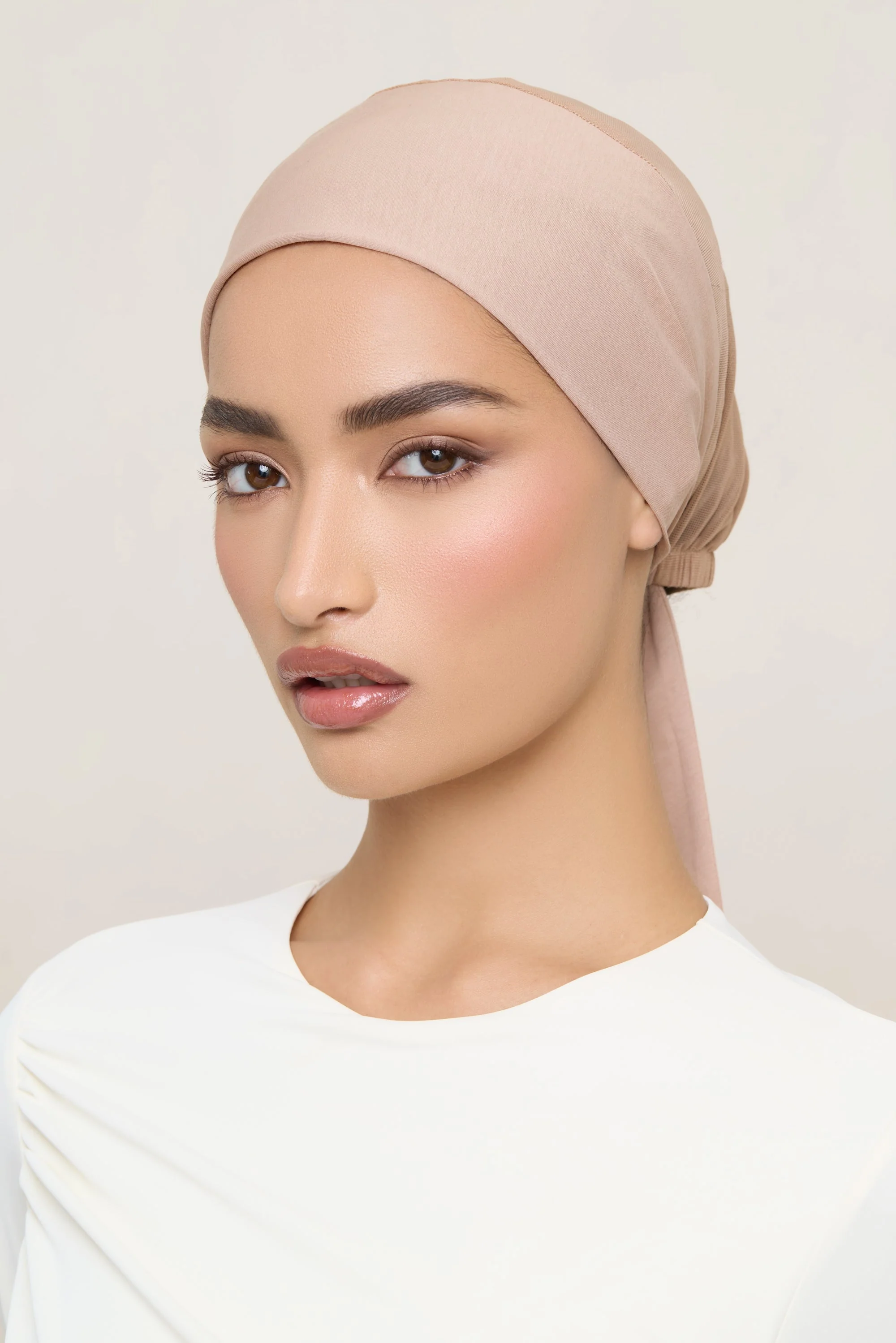 Tie Back Mesh Undercap - Warm Taupe - Image 7