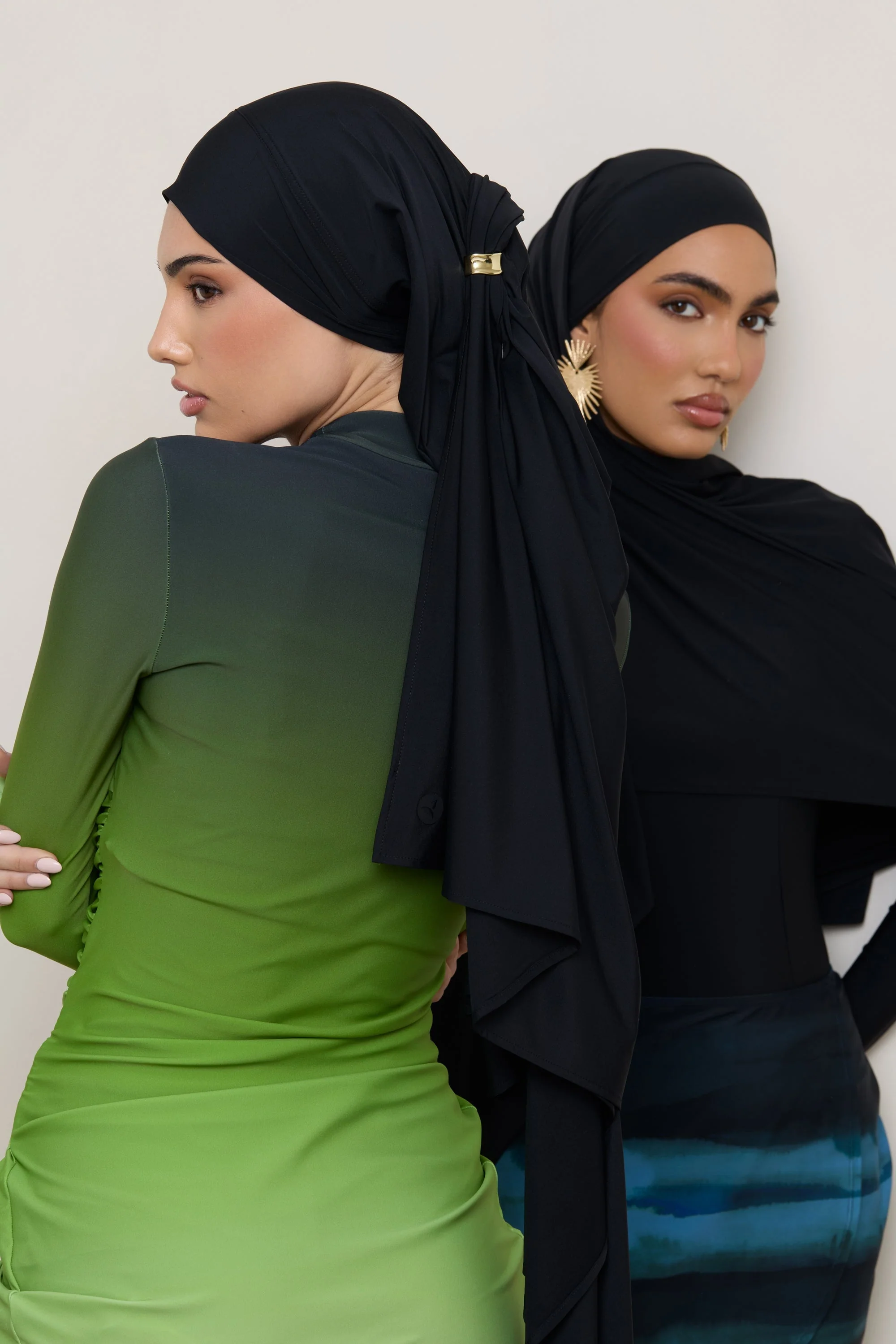 Tie Back Swim Hijab - Black - Image 13