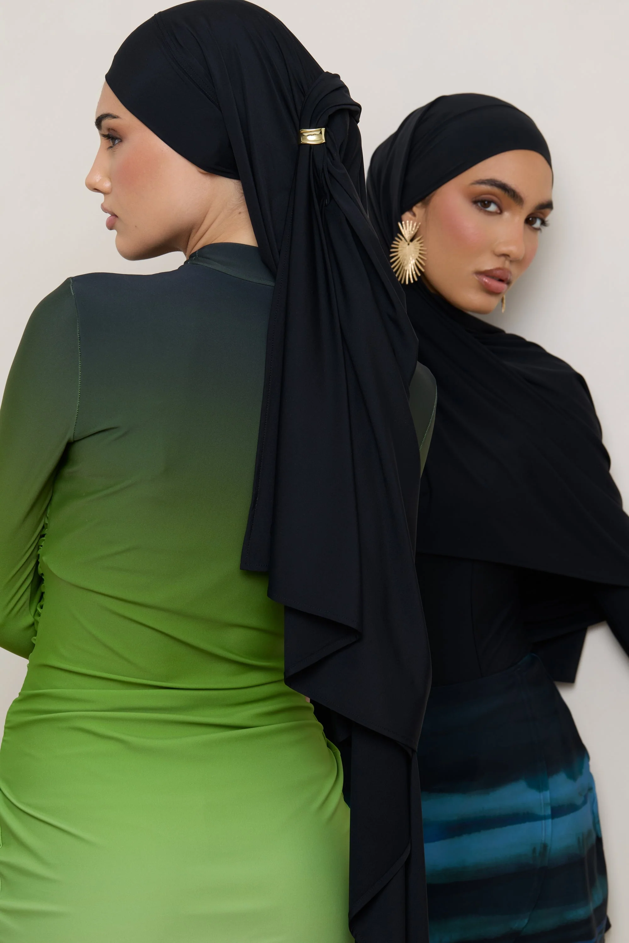 Tie Back Swim Hijab - Black - Image 17