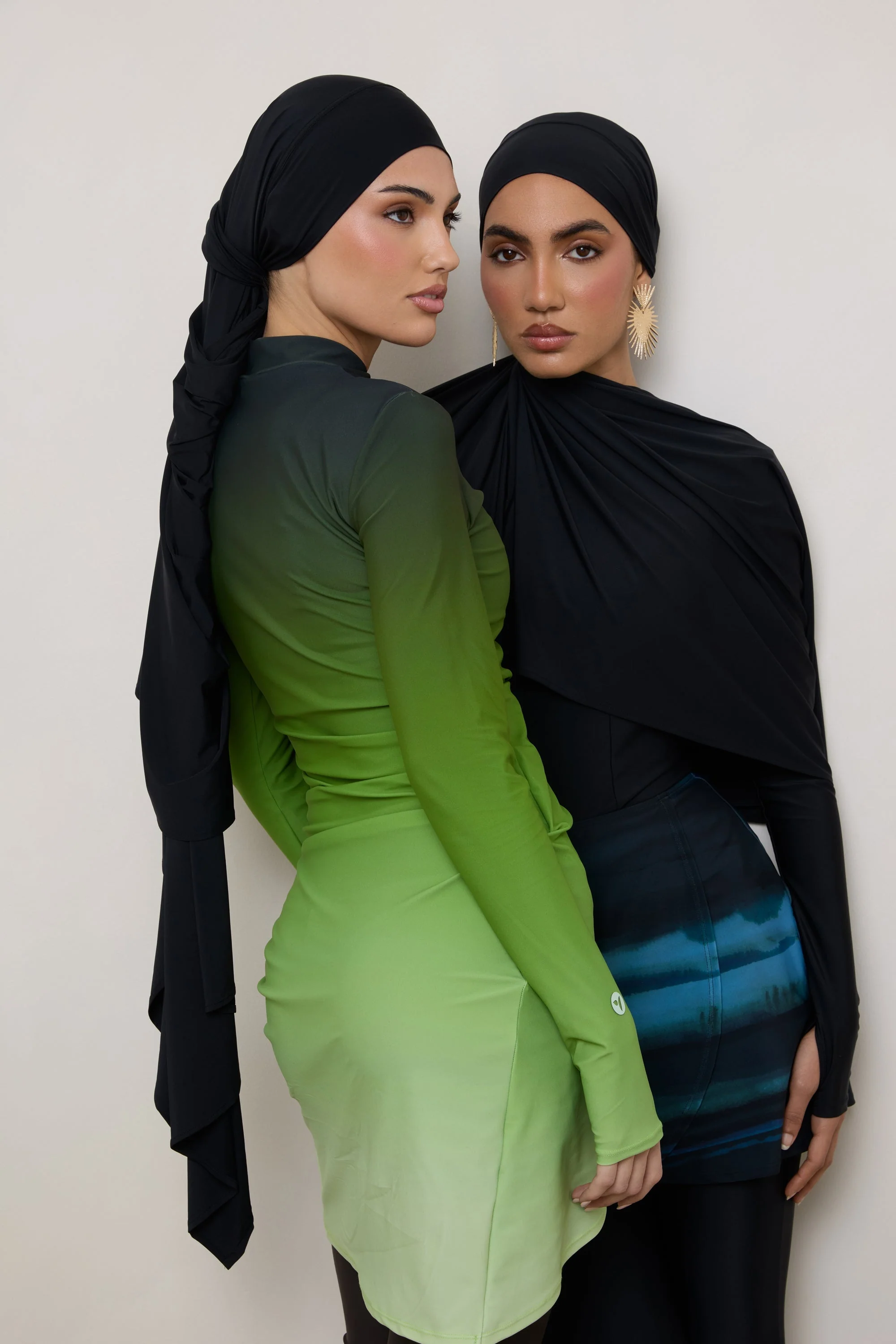 Tie Back Swim Hijab - Black - Image 18