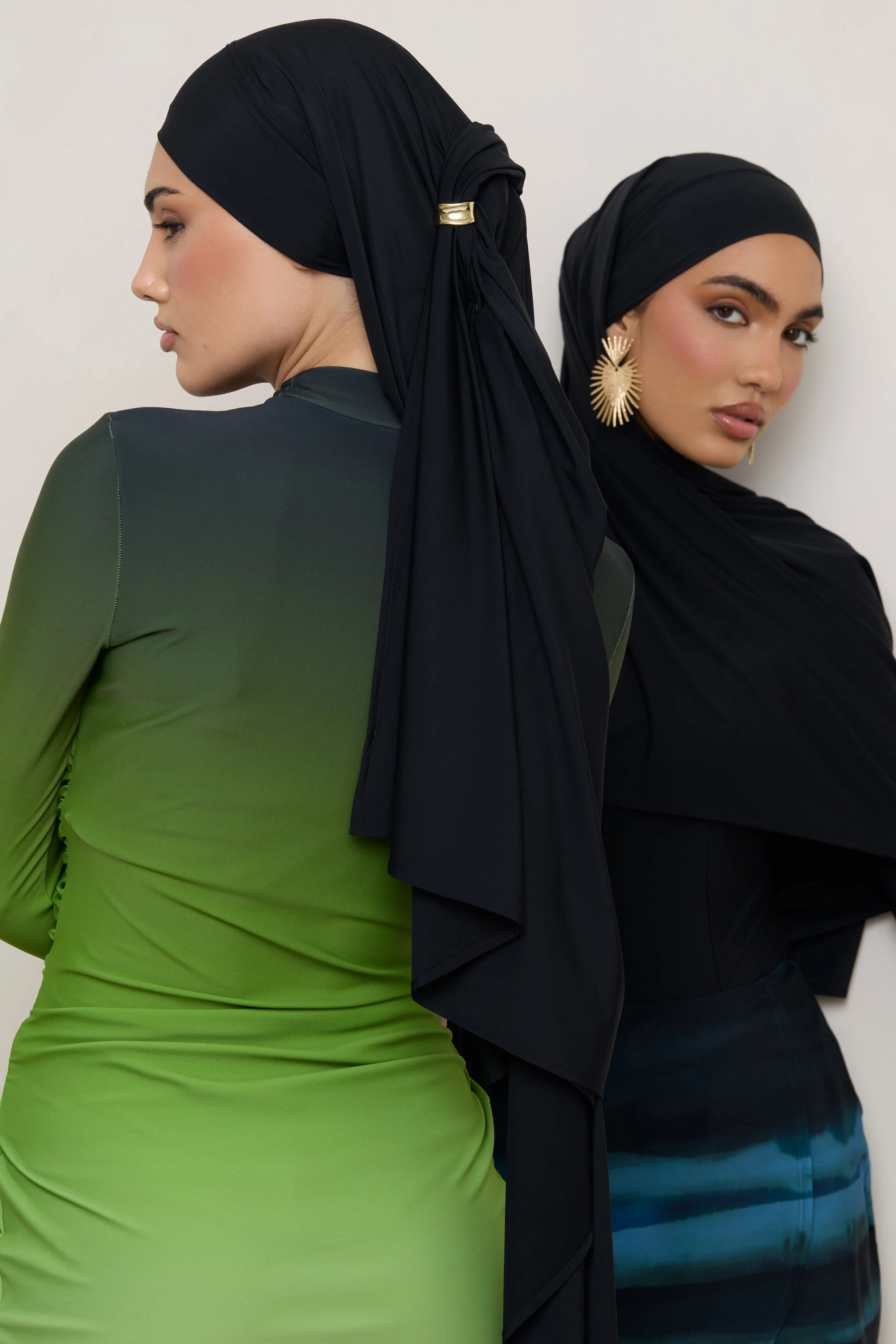 Tie Back Swim Hijab - Black - Image 3