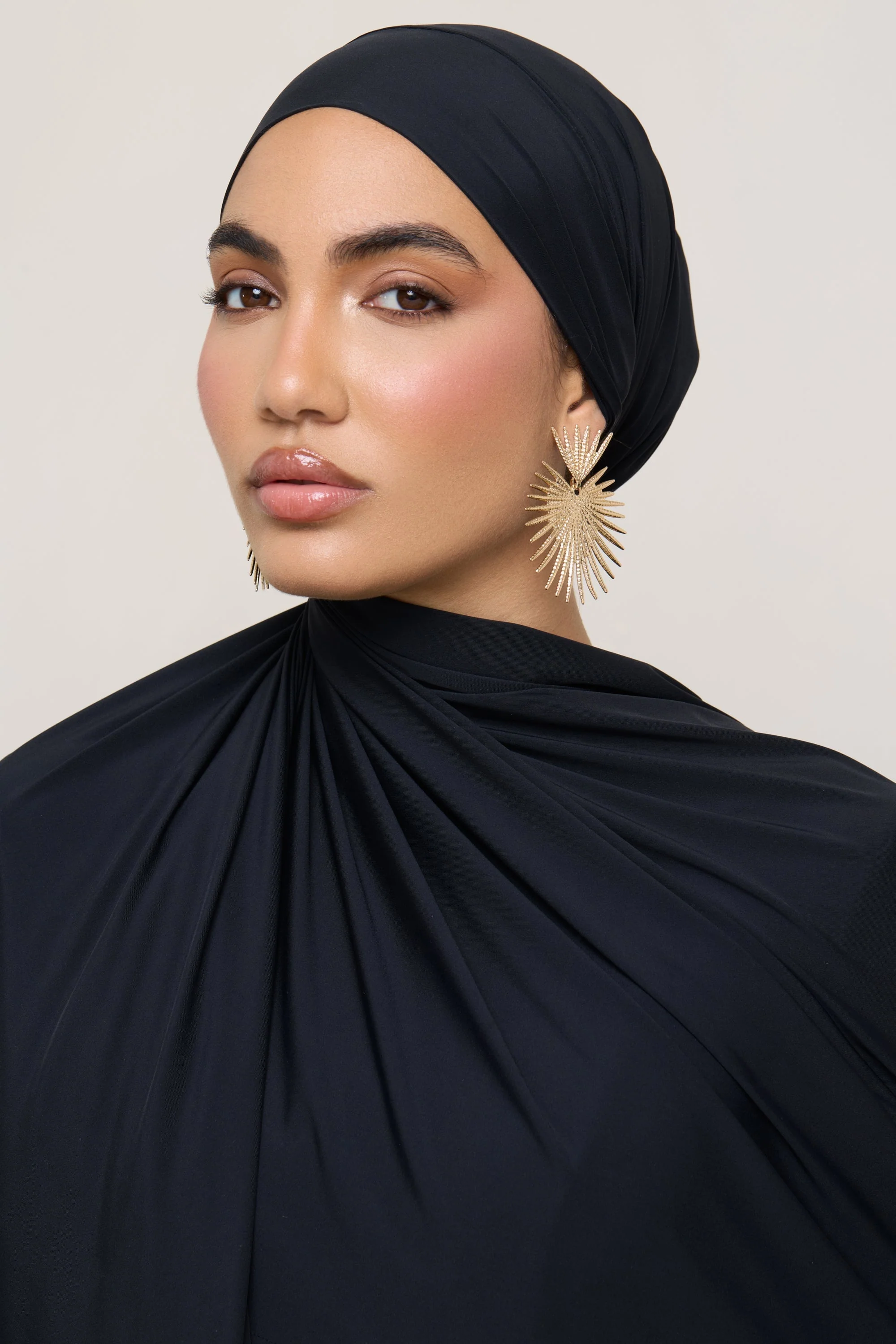 Tie Back Swim Hijab - Black - Image 7