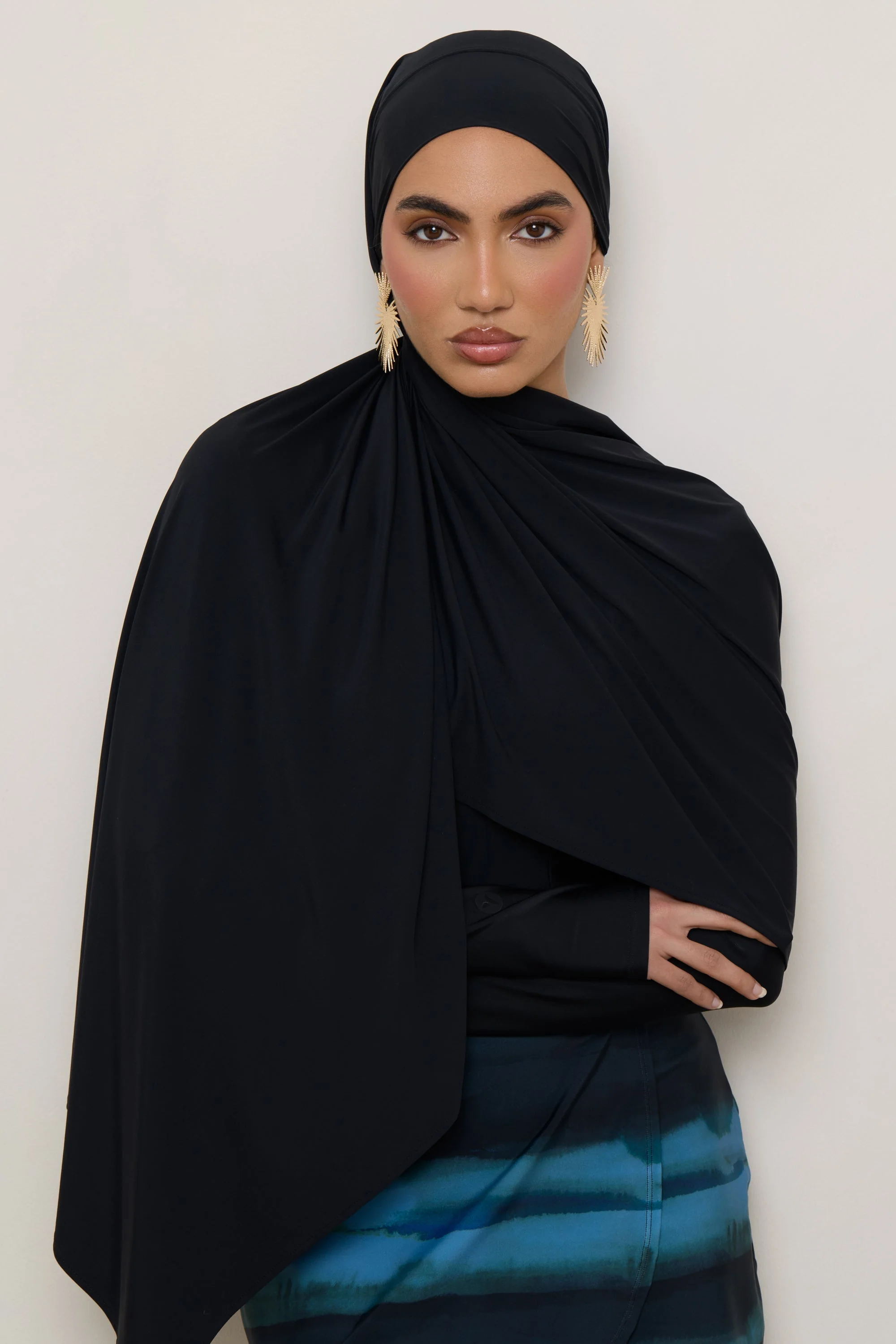Tie Back Swim Hijab - Black - Image 8