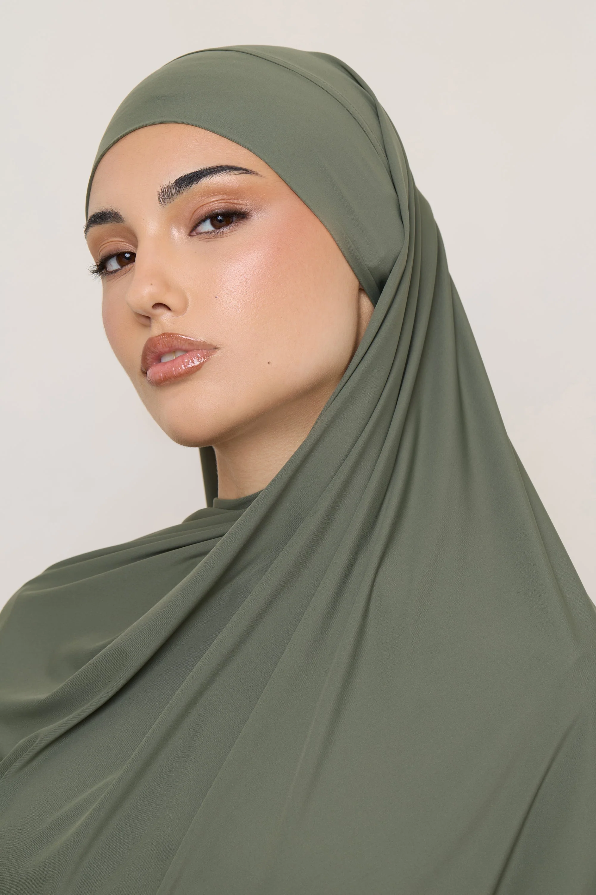Tie Back Swim Hijab - Dusty Olive - Image 6