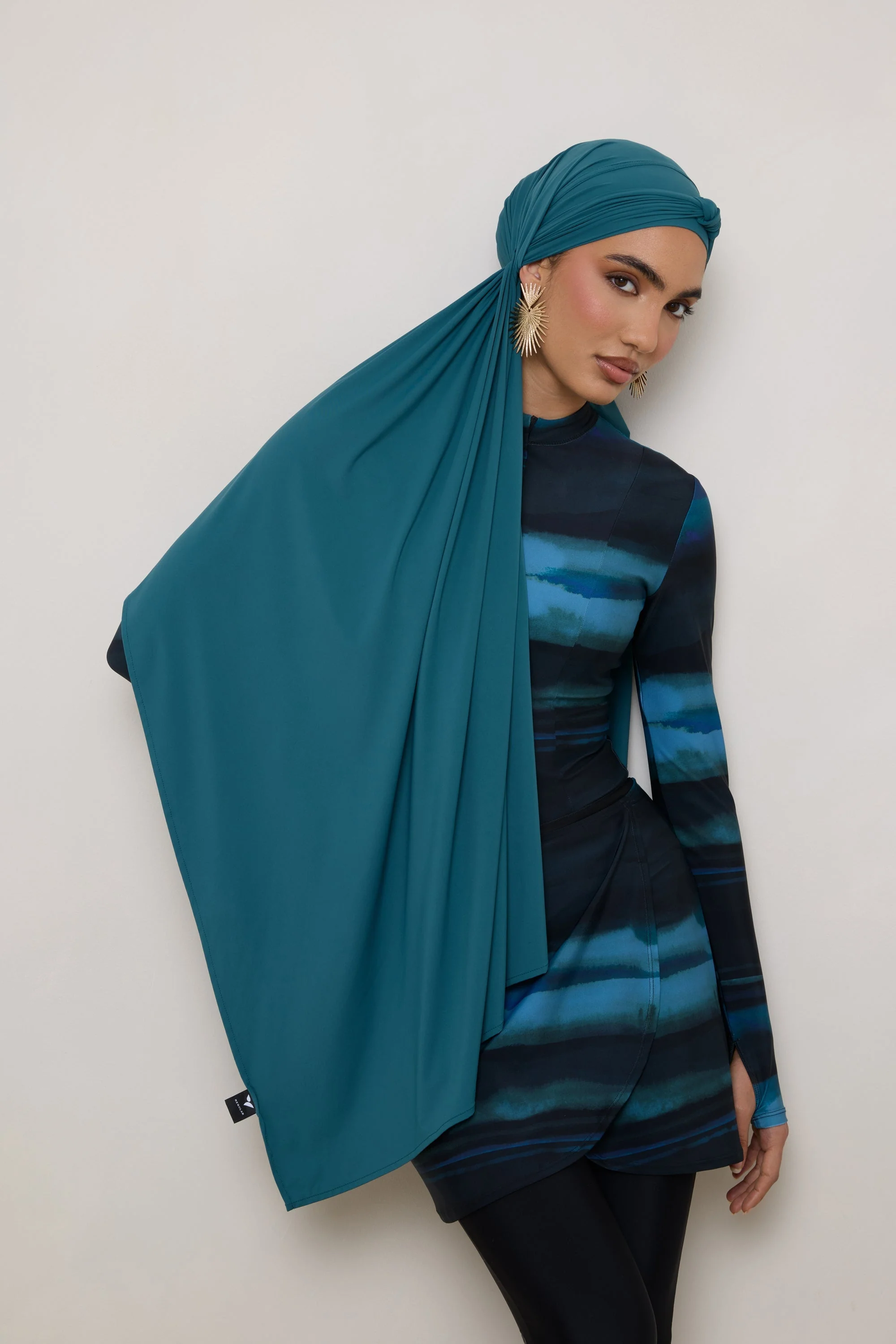 Tie Back Swim Hijab - Mediterranea - Image 8