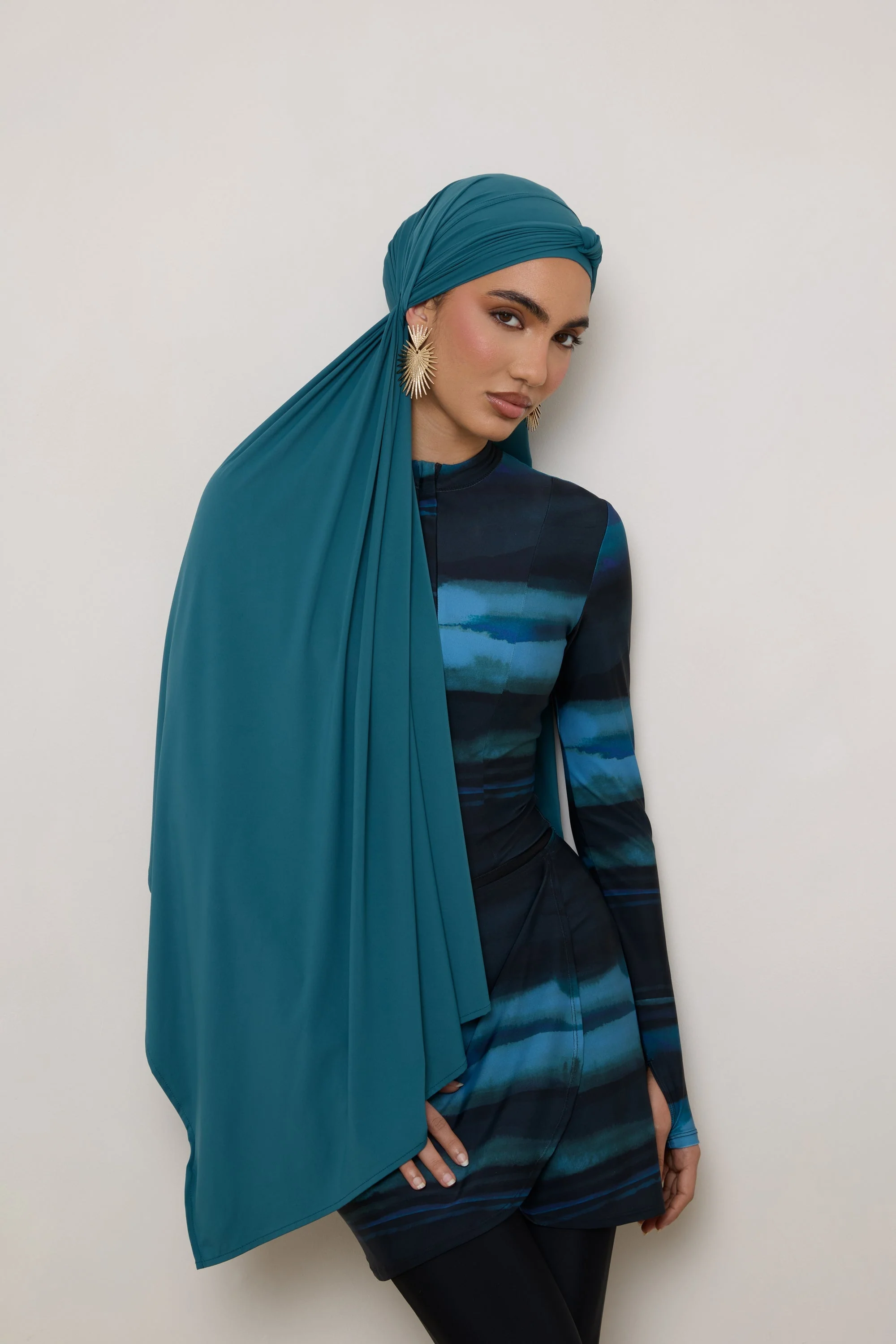 Tie Back Swim Hijab - Mediterranea - Image 9