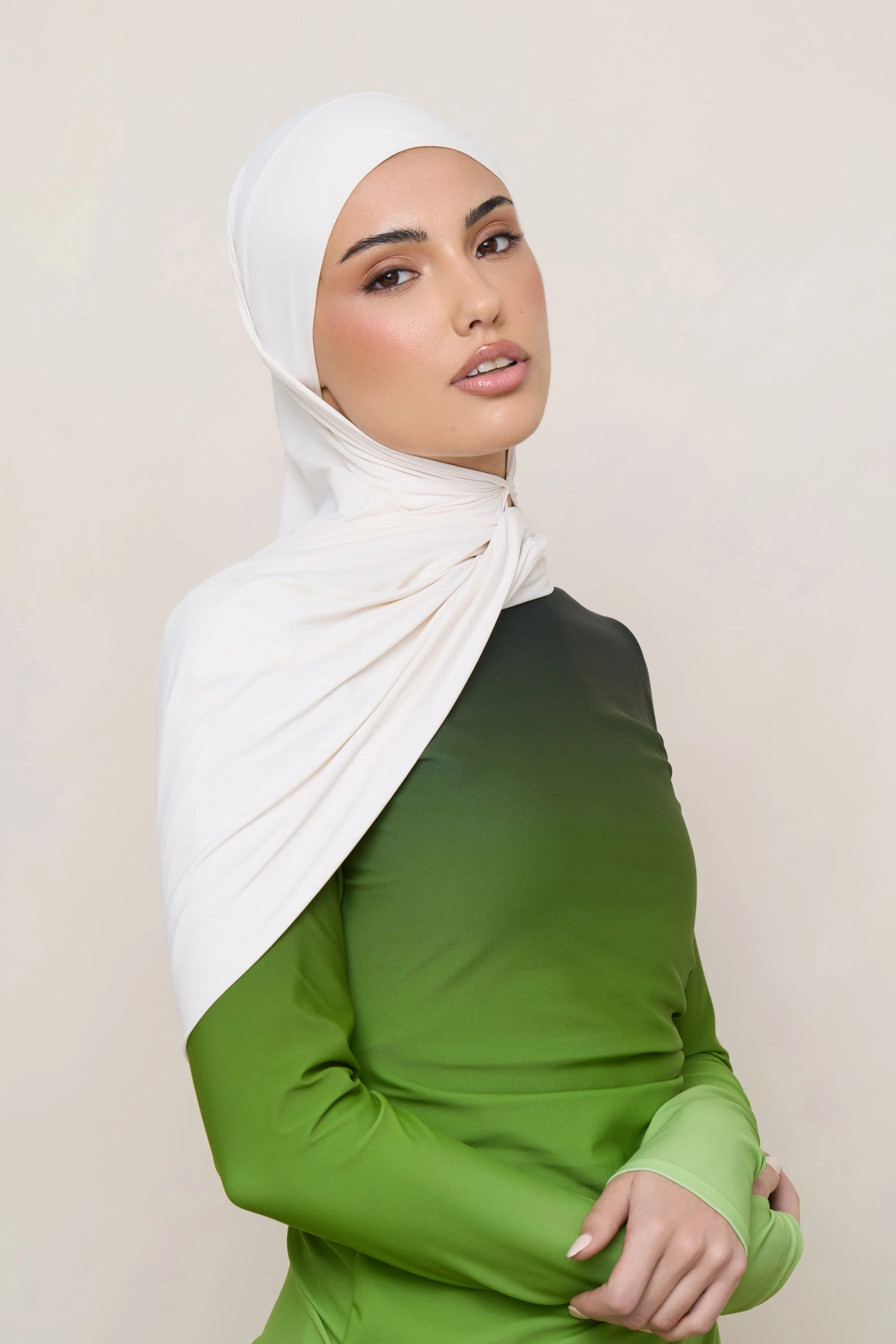 Tie Back Swim Hijab - Salted Rose - Image 5