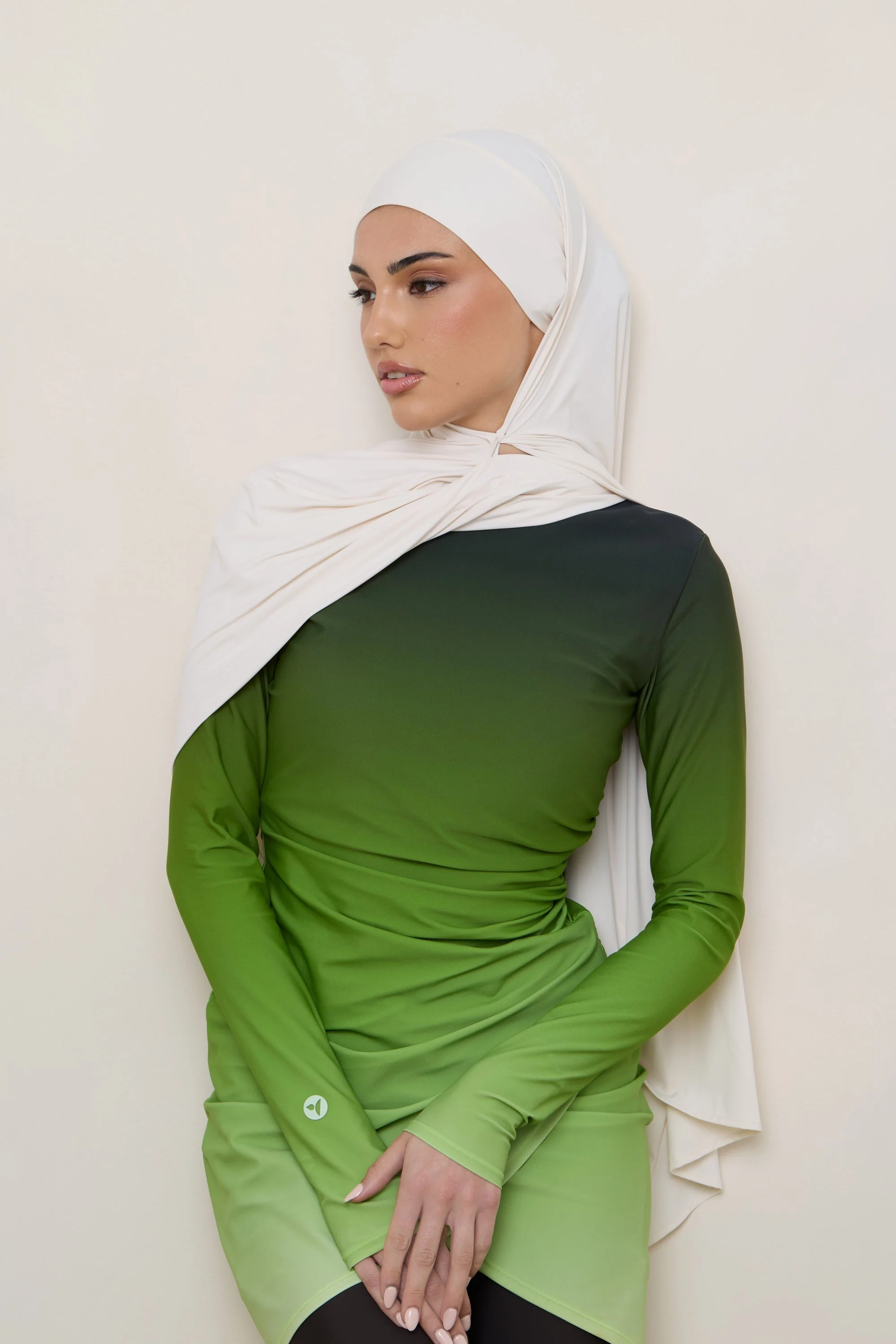 Tie Back Swim Hijab - Salted Rose - Image 6
