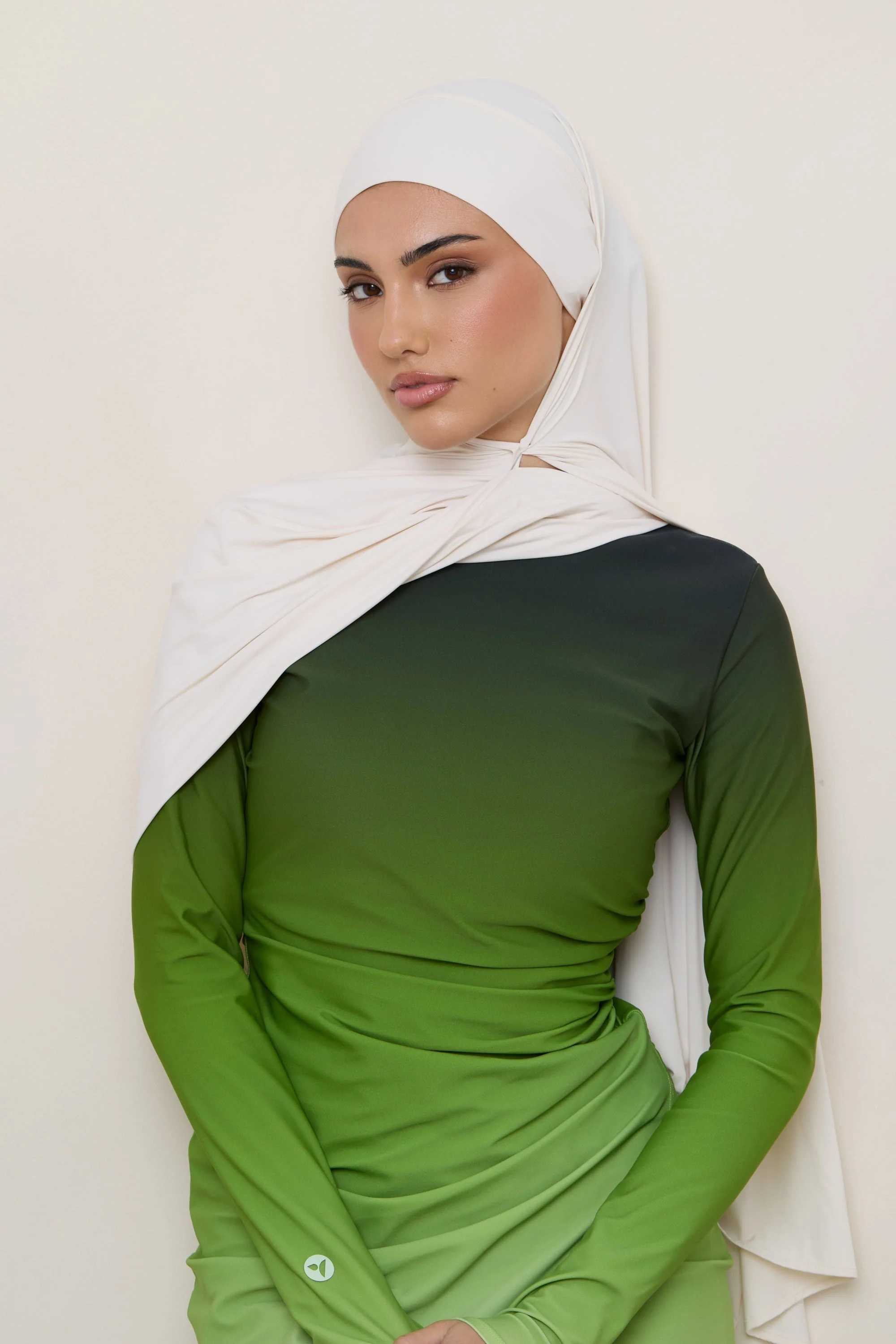 Tie Back Swim Hijab - Salted Rose - Image 8