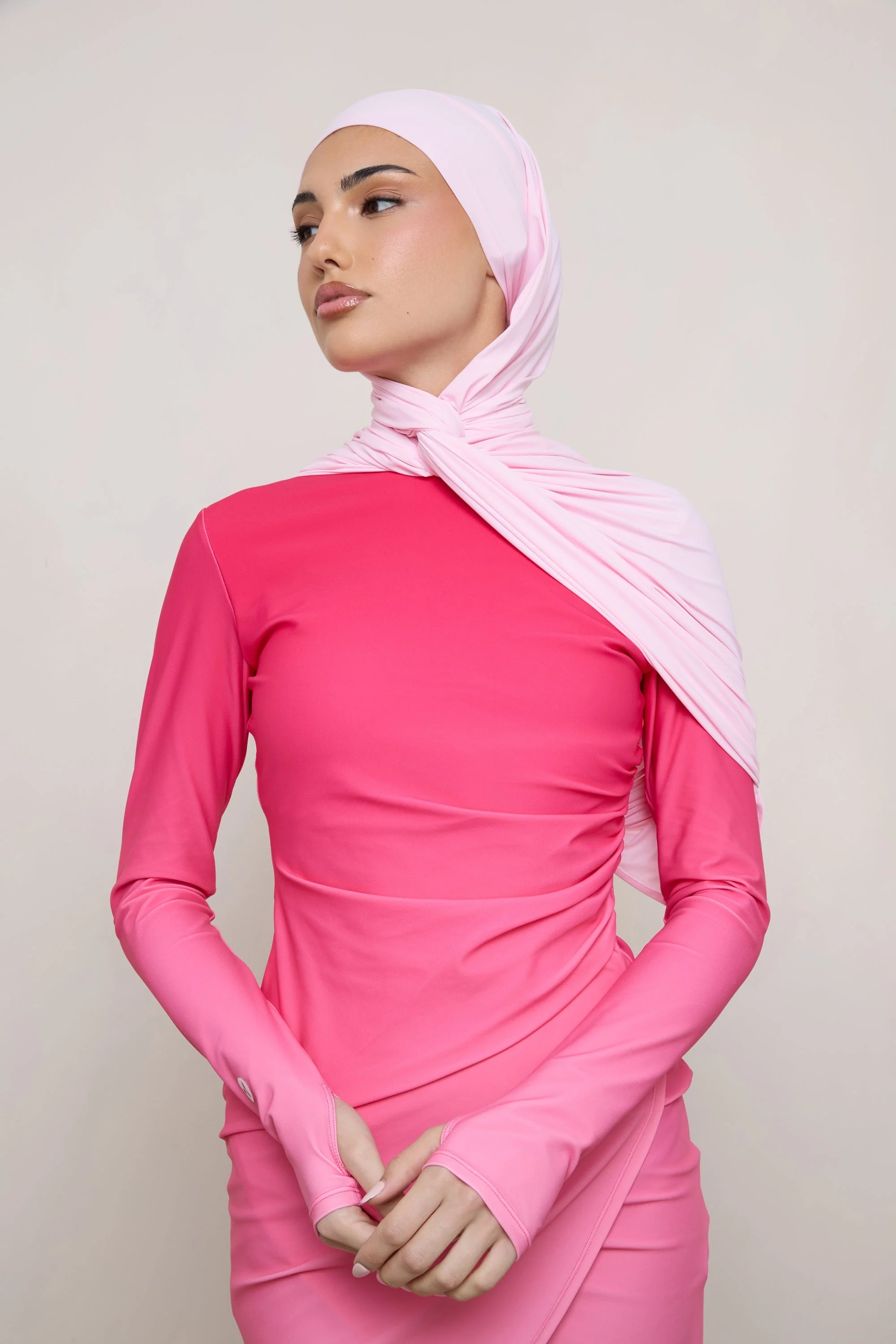 Tie Back Swim Hijab - Sunkissed - Image 6