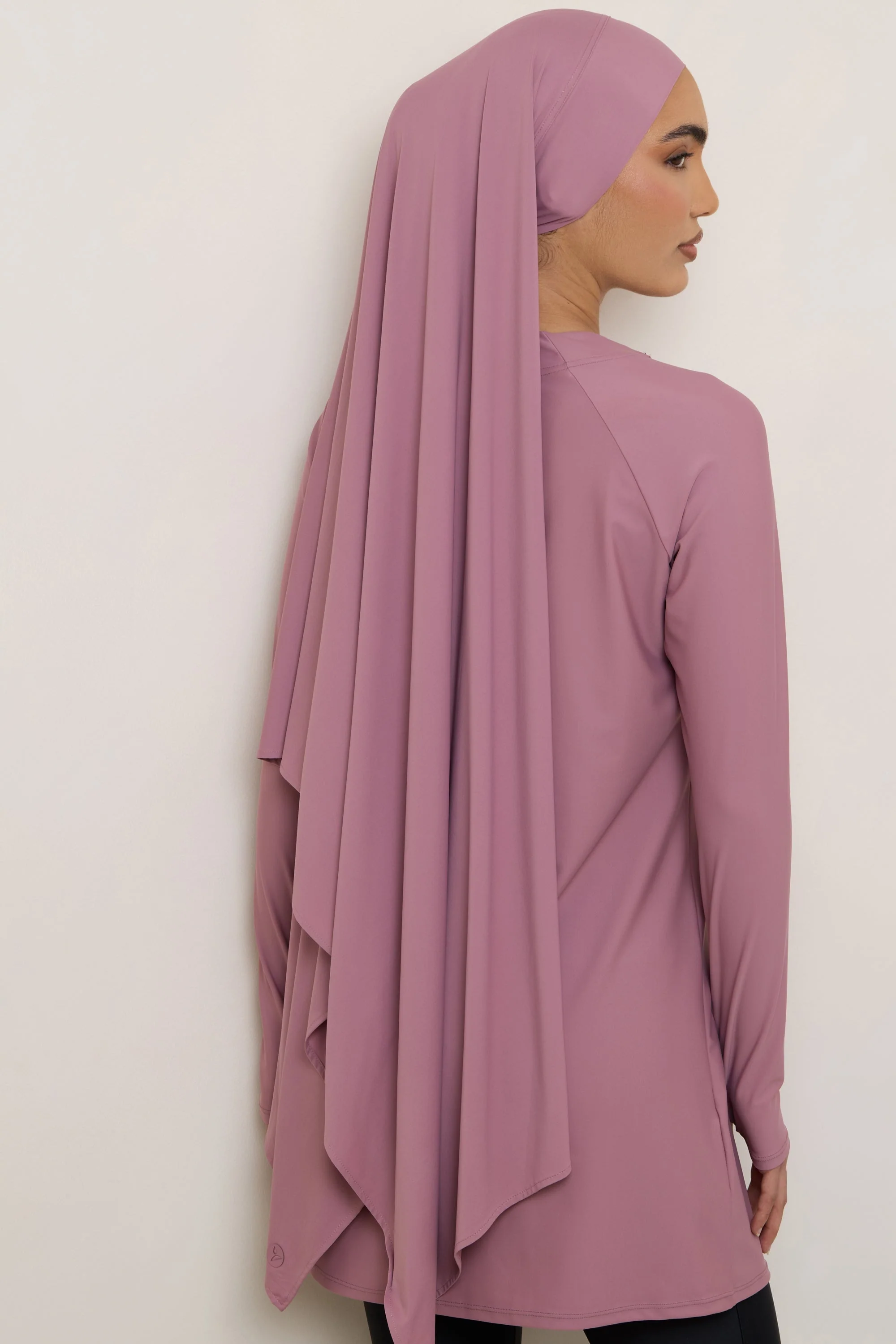 Tie Back Swim Hijab - Wistful Mauve - Image 5