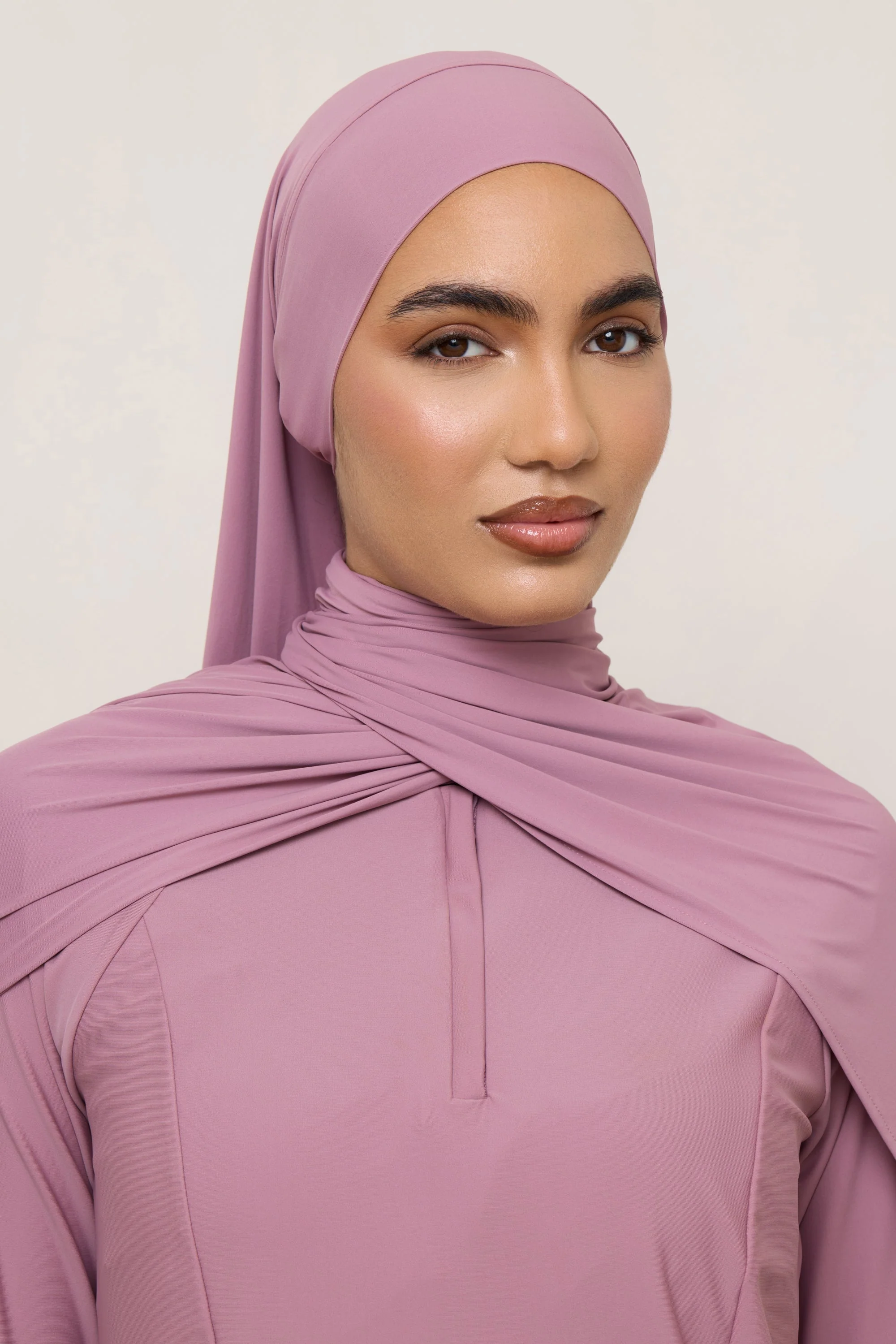 Tie Back Swim Hijab - Wistful Mauve - Image 8