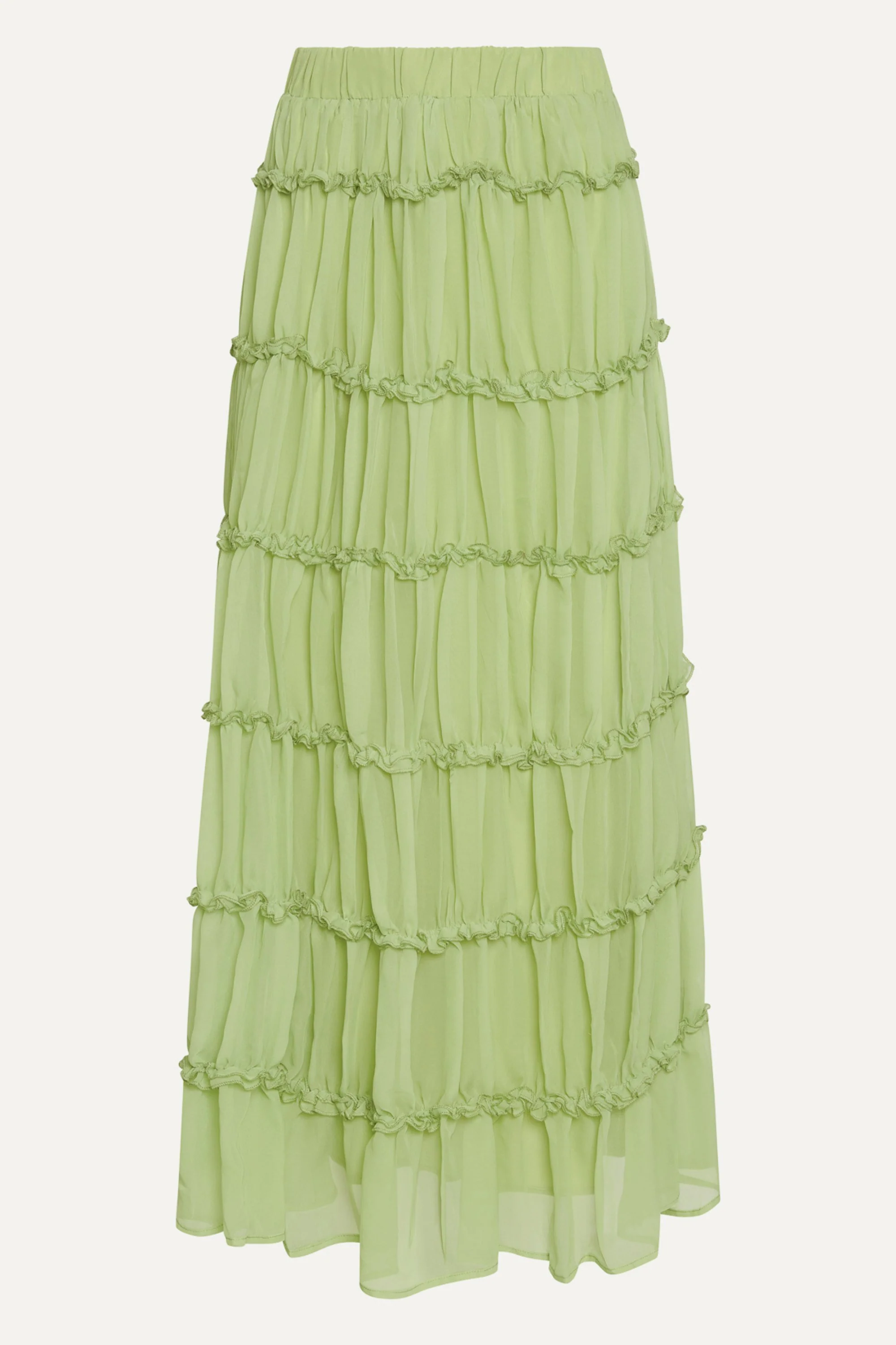 Tiered Maxi Skirt - Key Lime