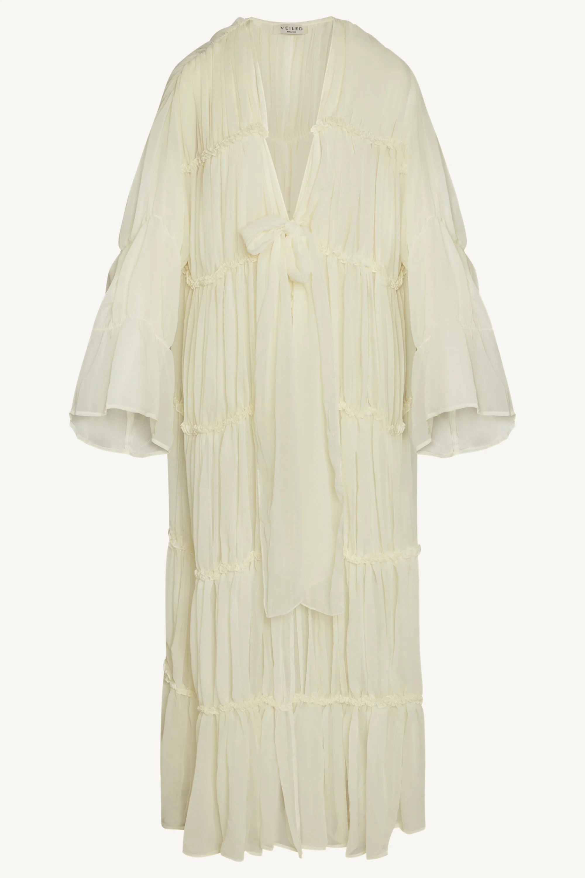 Tiered Open Abaya - Off White