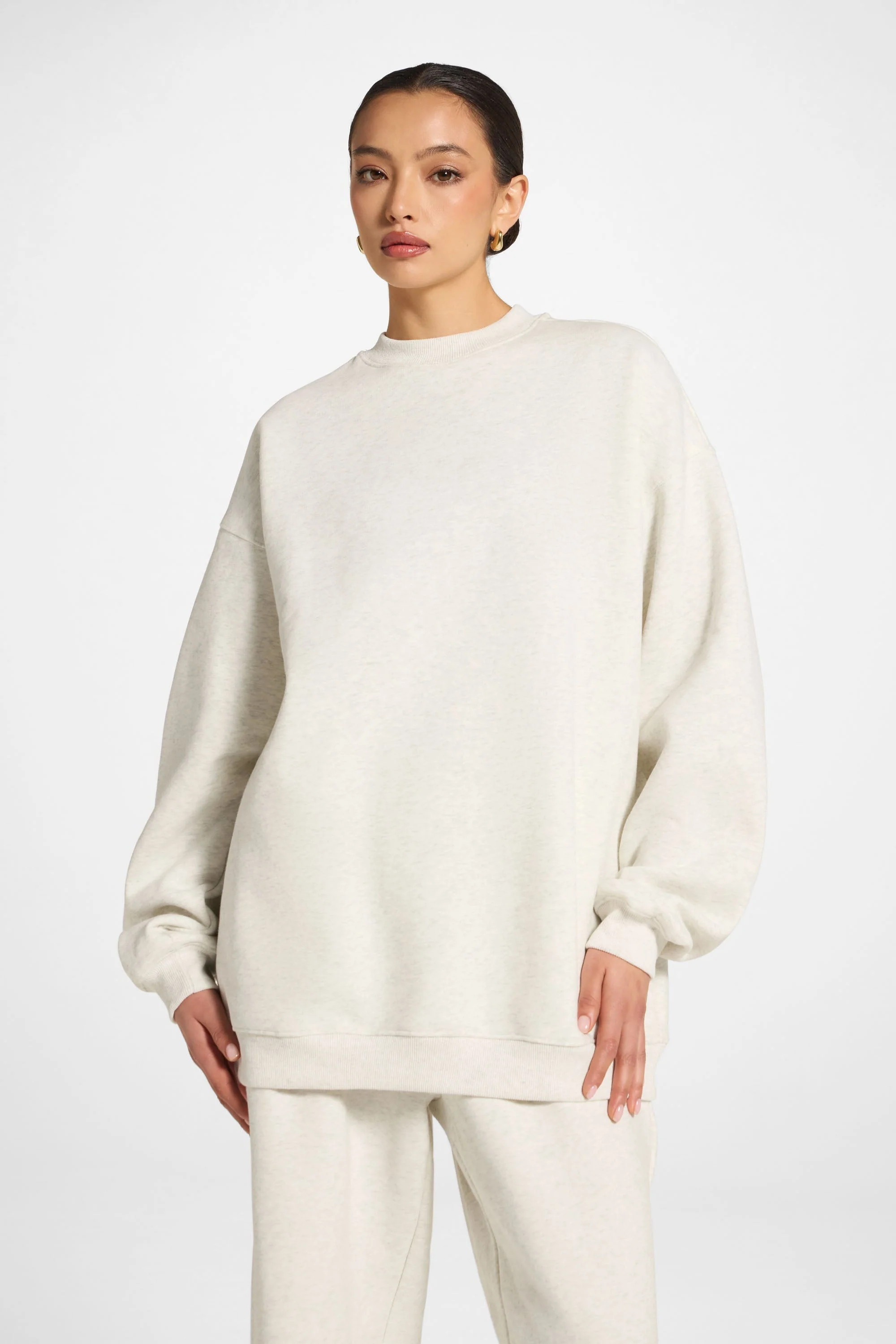 Unisex Mock Neck Sweatshirt - Heather Grey