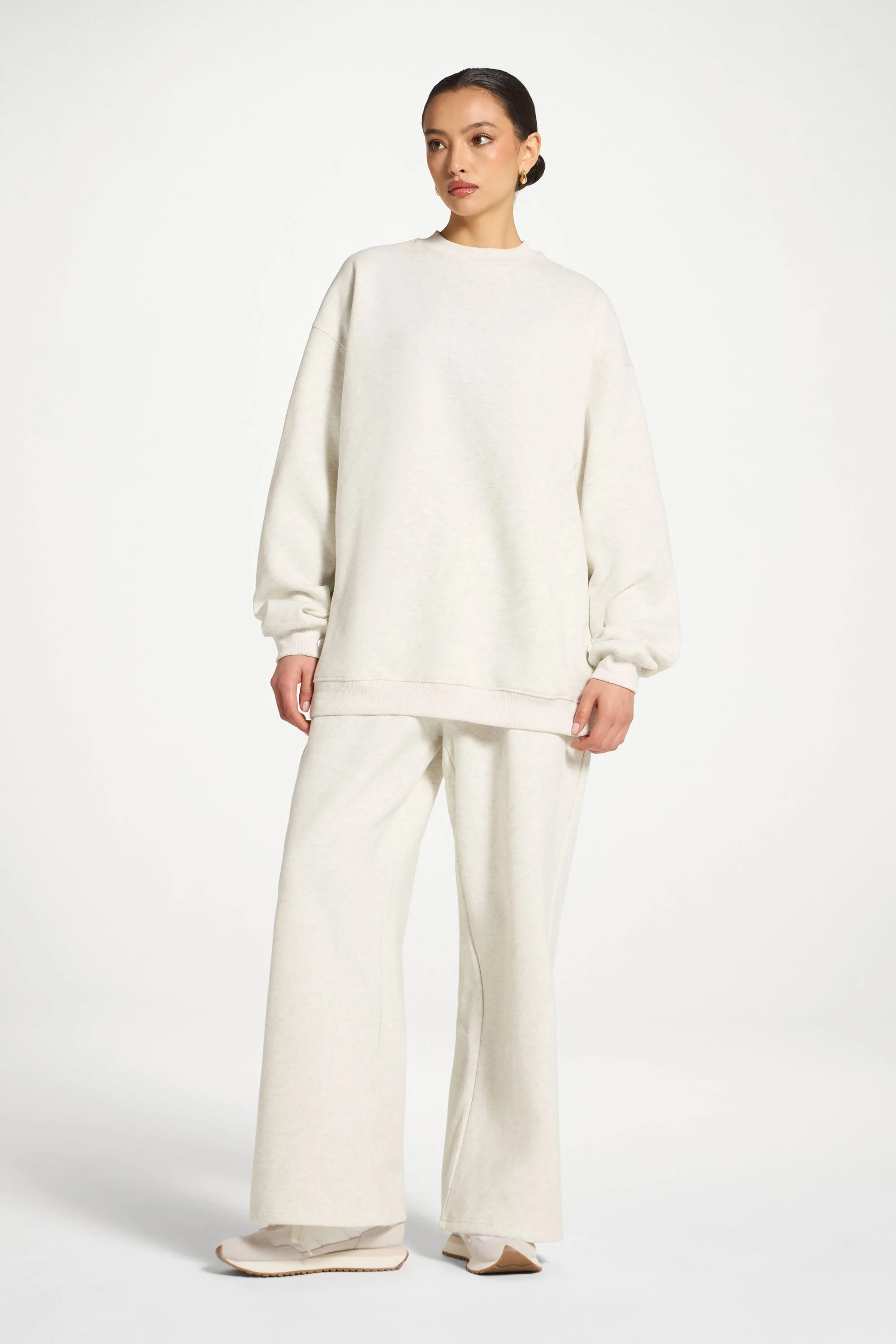 Unisex Mock Neck Sweatshirt - Heather Grey - Image 3