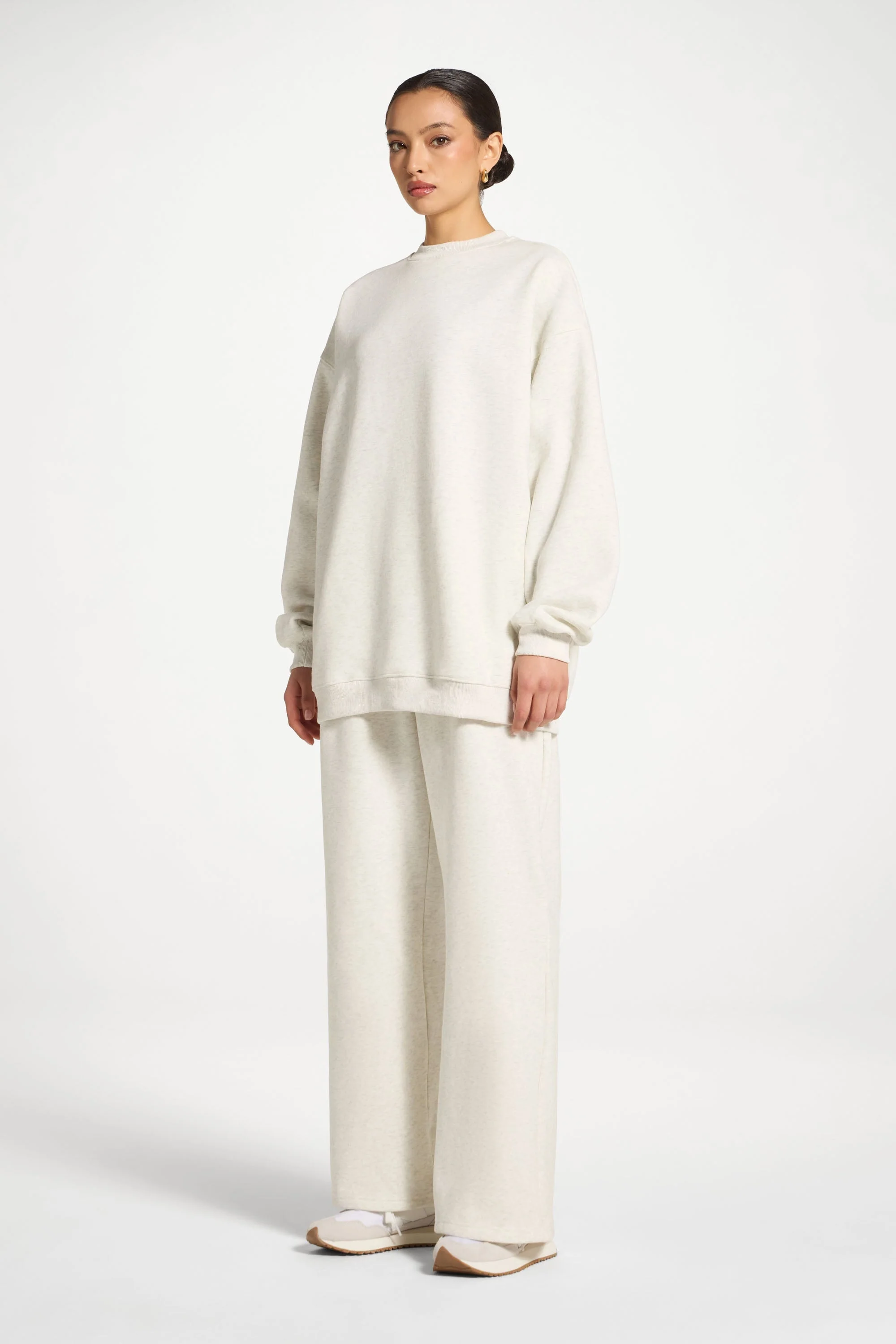 Unisex Mock Neck Sweatshirt - Heather Grey - Image 5