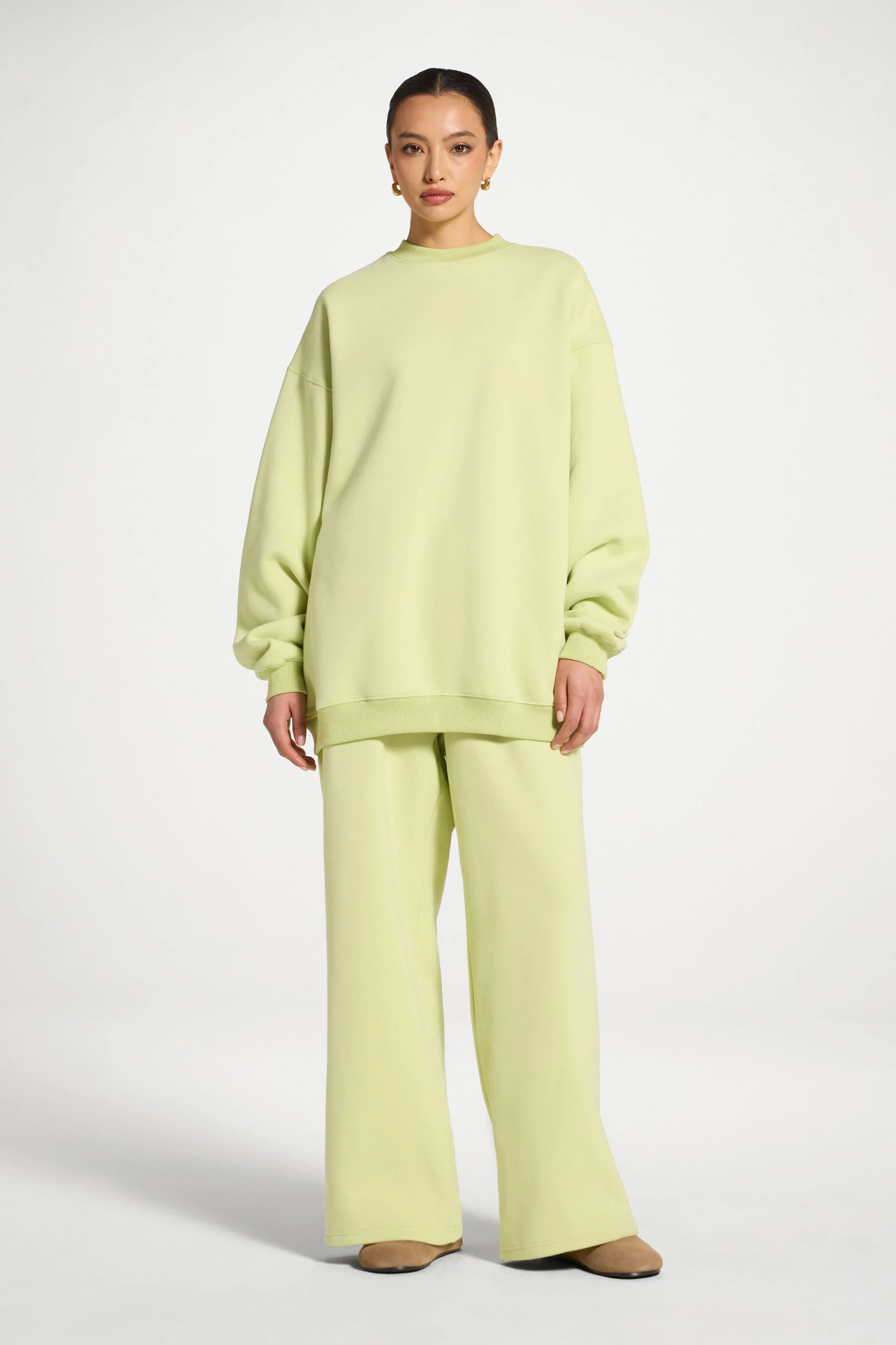 Unisex Mock Neck Sweatshirt - Limeade