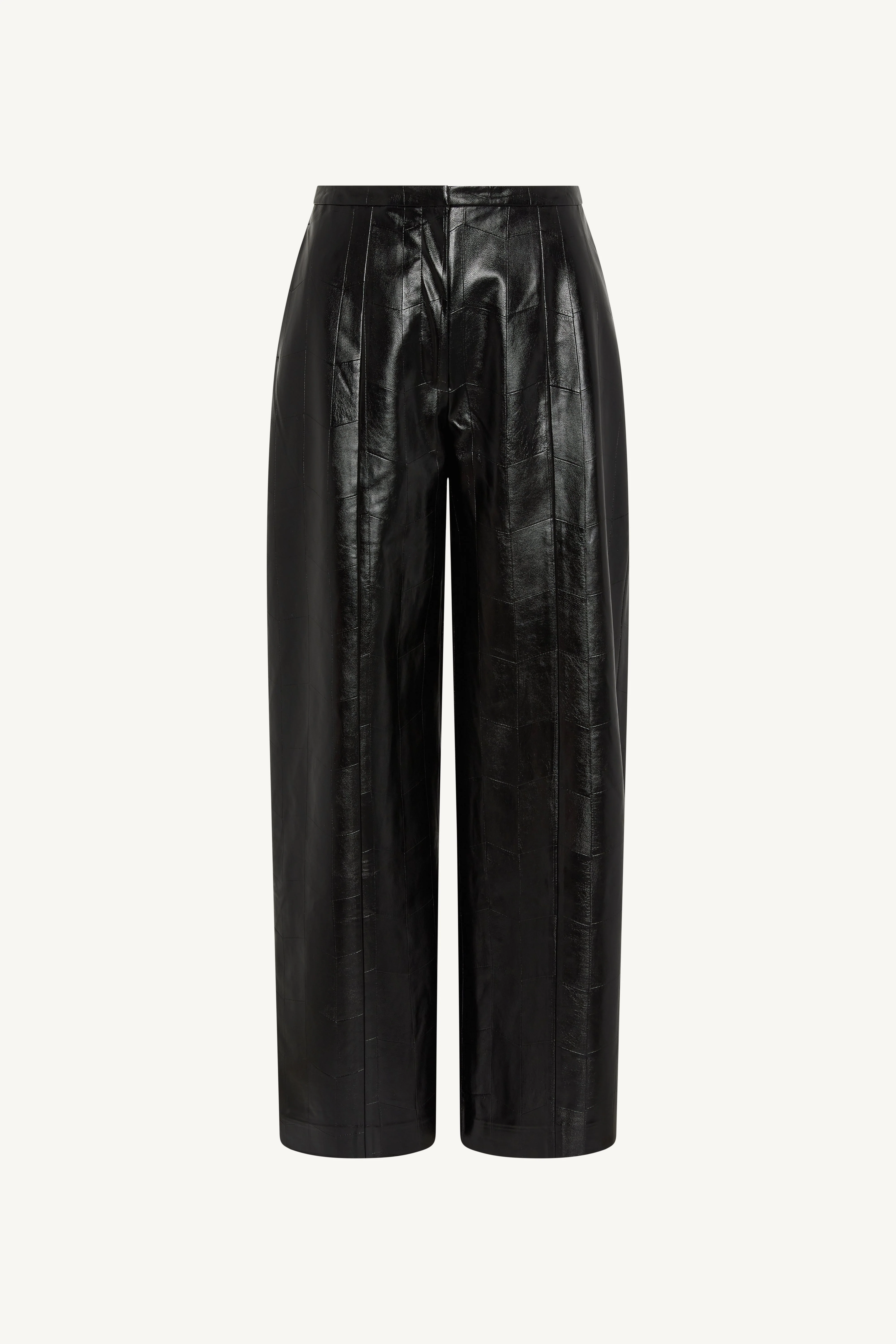 Wide Leg Leather Pants - Black - Image 7