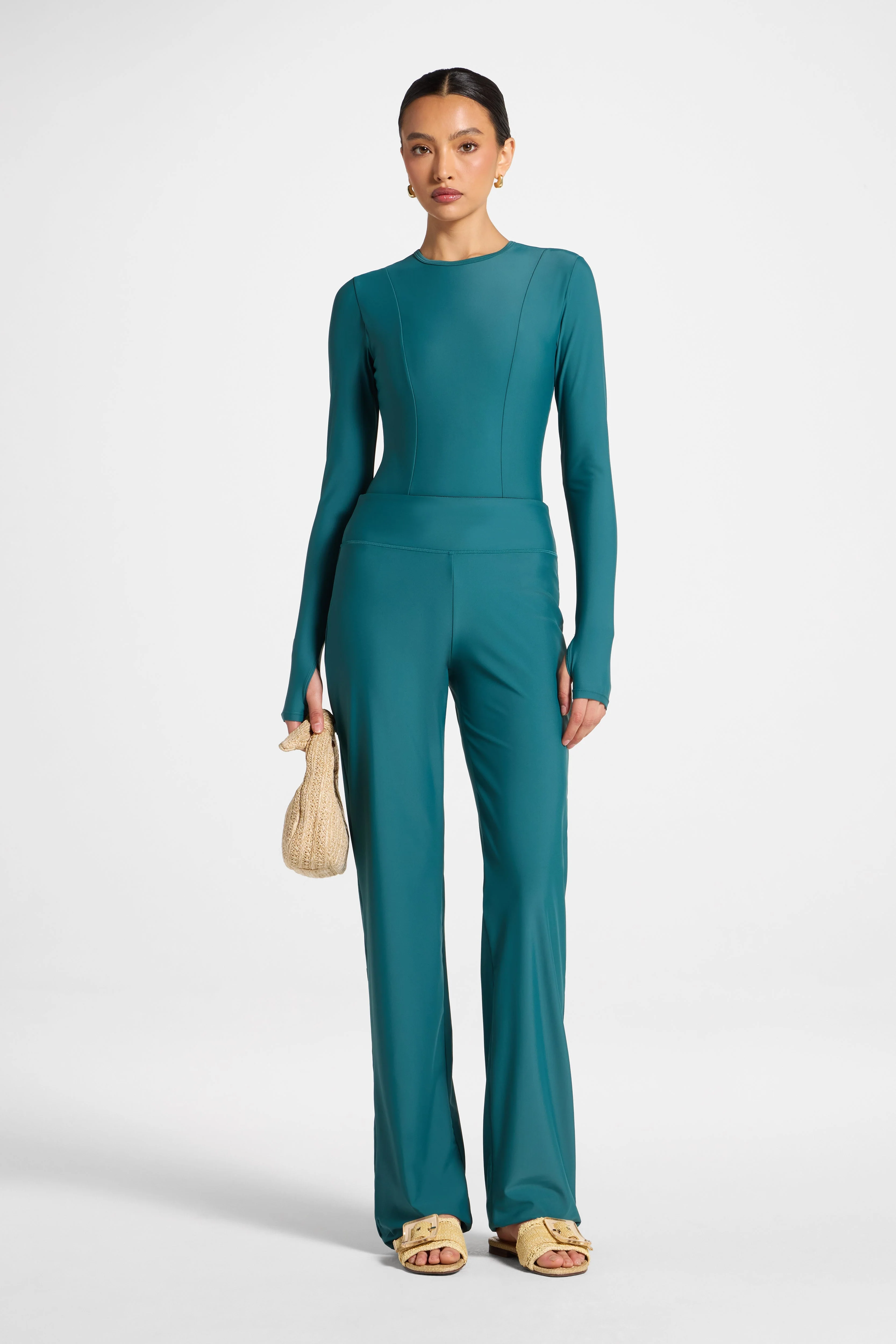 Wide Leg Swim Pants - Mediterranea