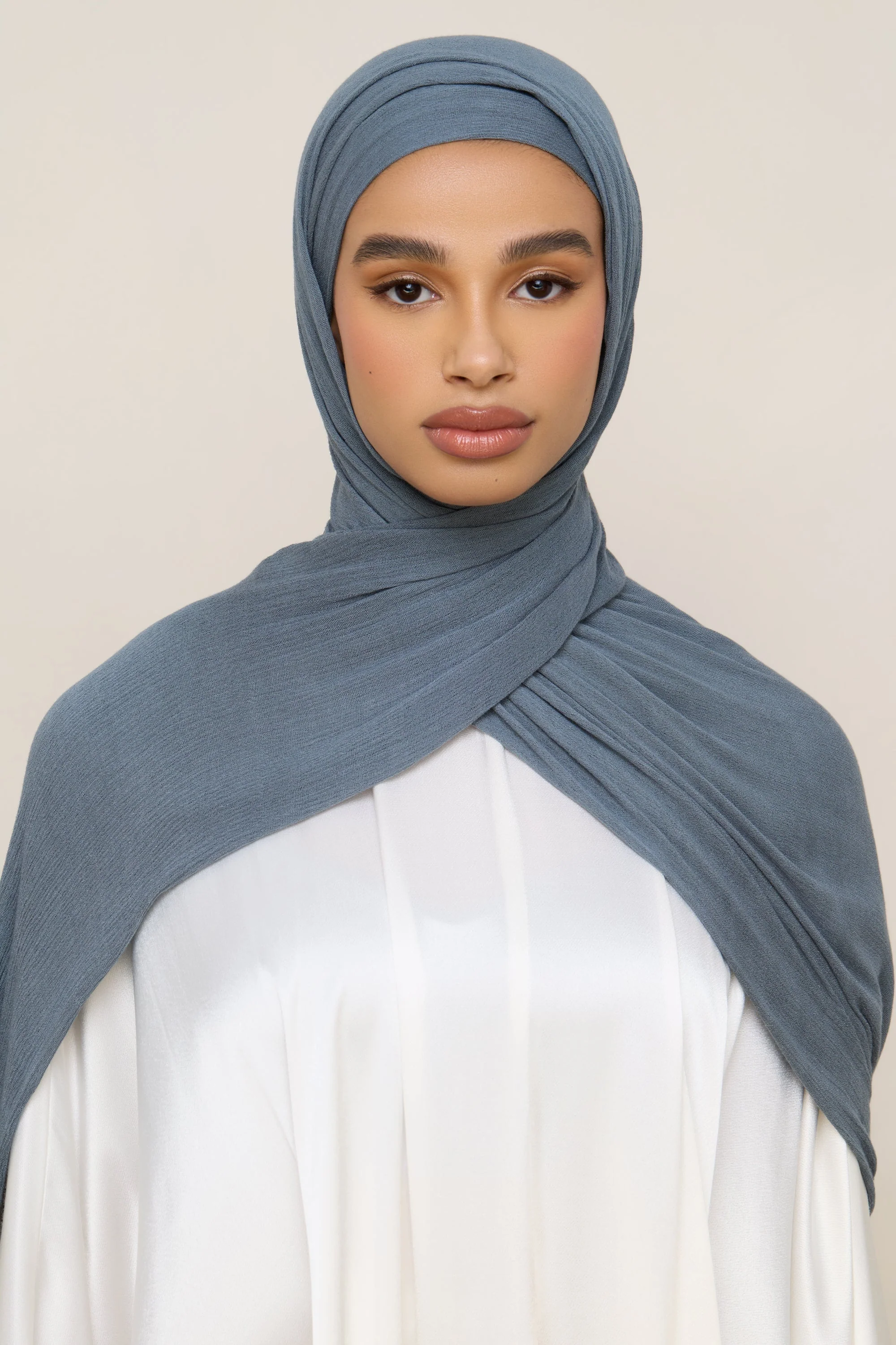 Modal Crinkle Hijab - Haze Fringe