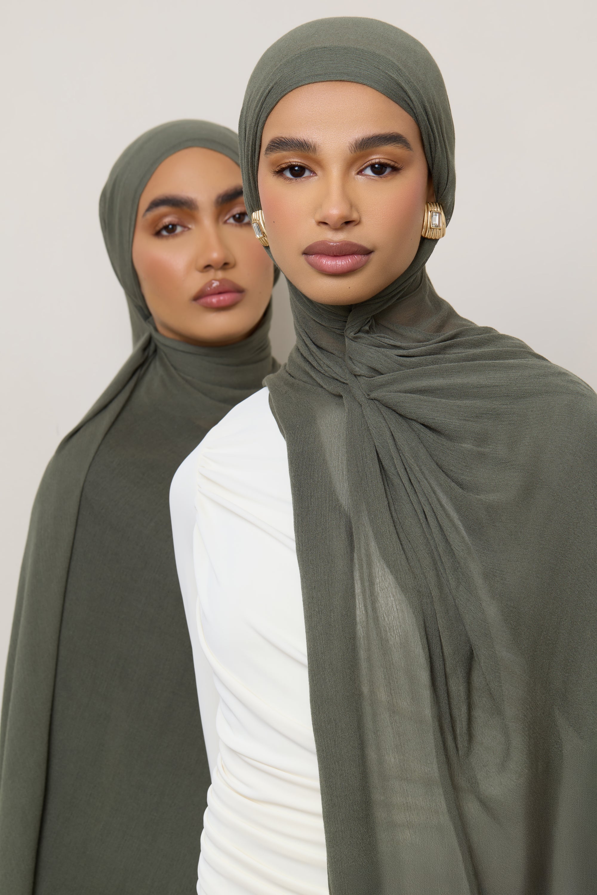 Modal Crinkle Hijab - Kalamata Fringe
