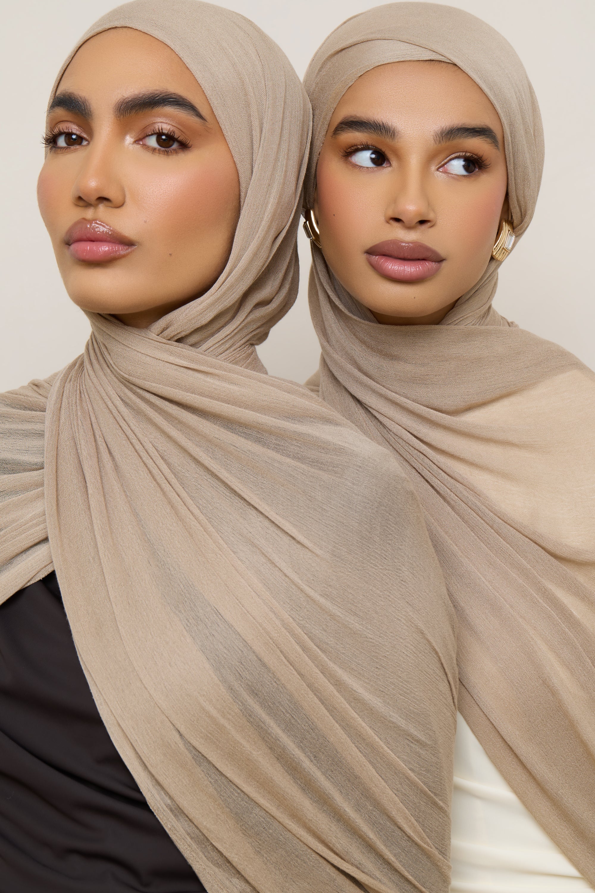 Modal Crinkle Hijab - Sand Fringe