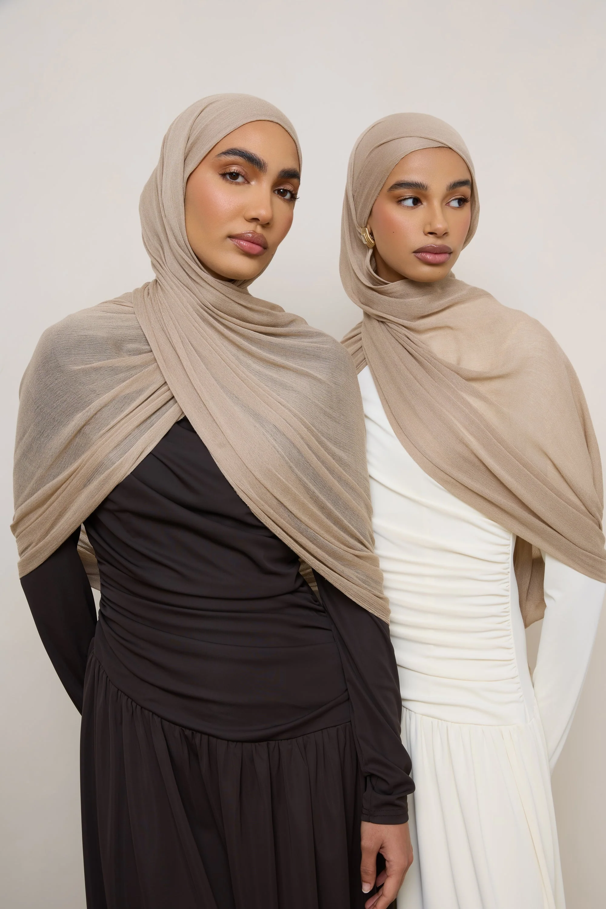 Modal Crinkle Hijab - Sand Fringe - Image 6