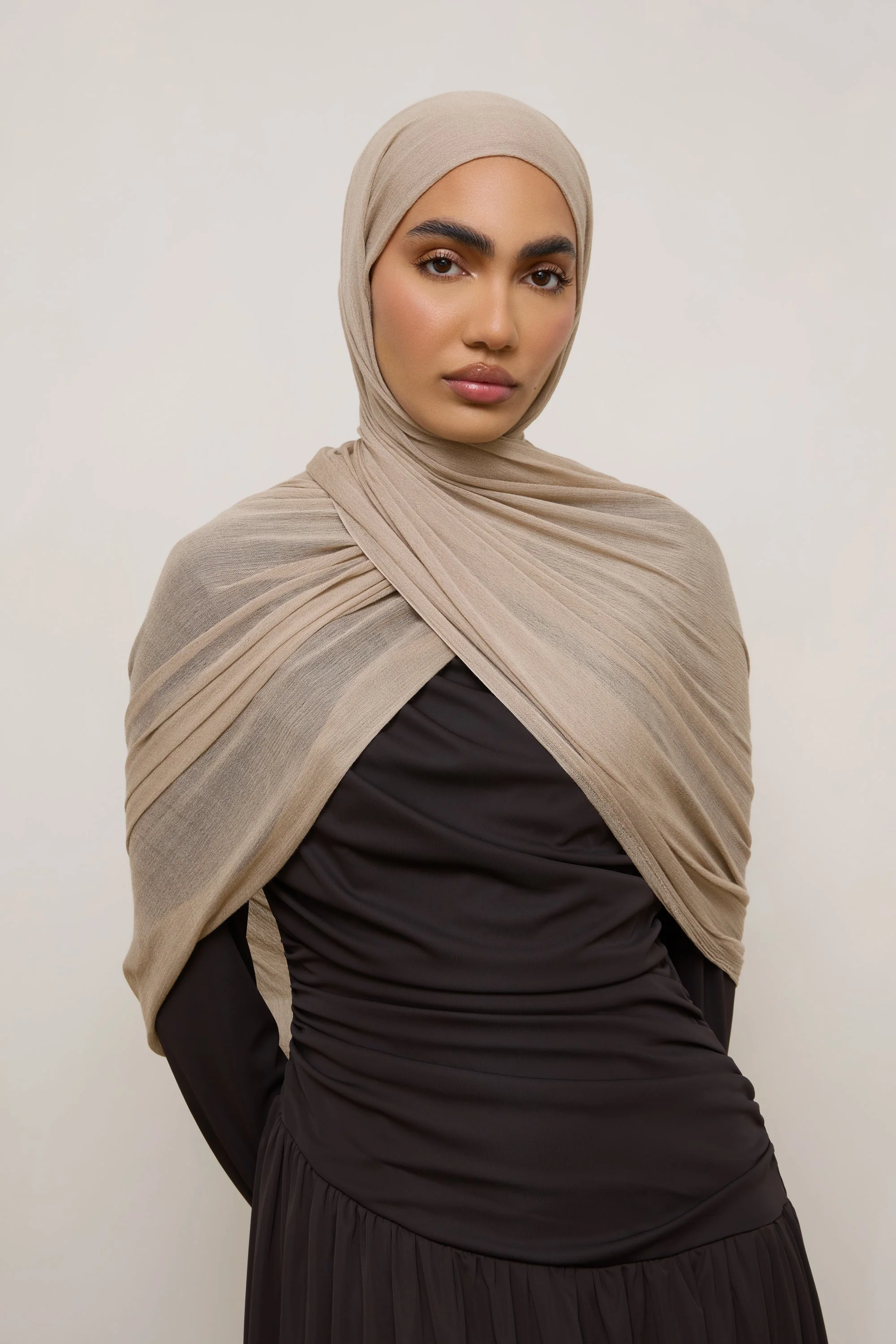 Modal Crinkle Hijab - Sand Fringe - Image 8