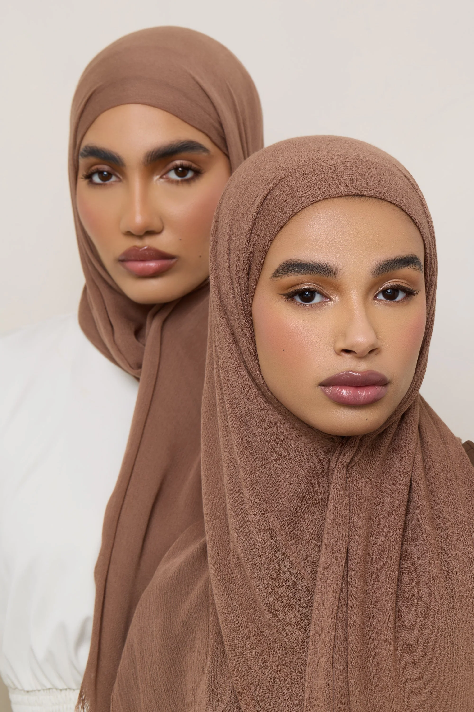 Modal Crinkle Hijab - Semolina Fringe - Image 2