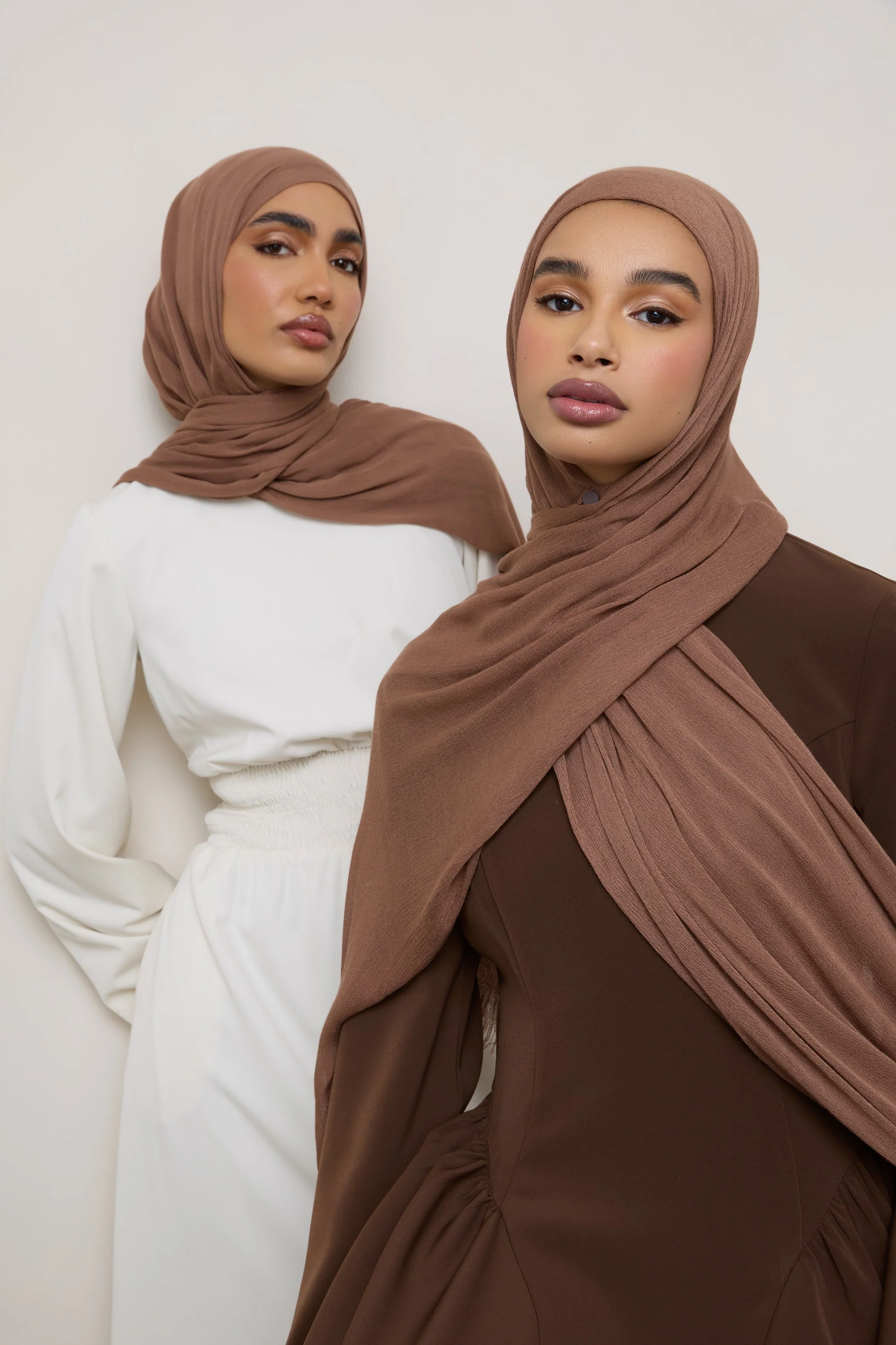 Modal Crinkle Hijab - Semolina Fringe - Image 4