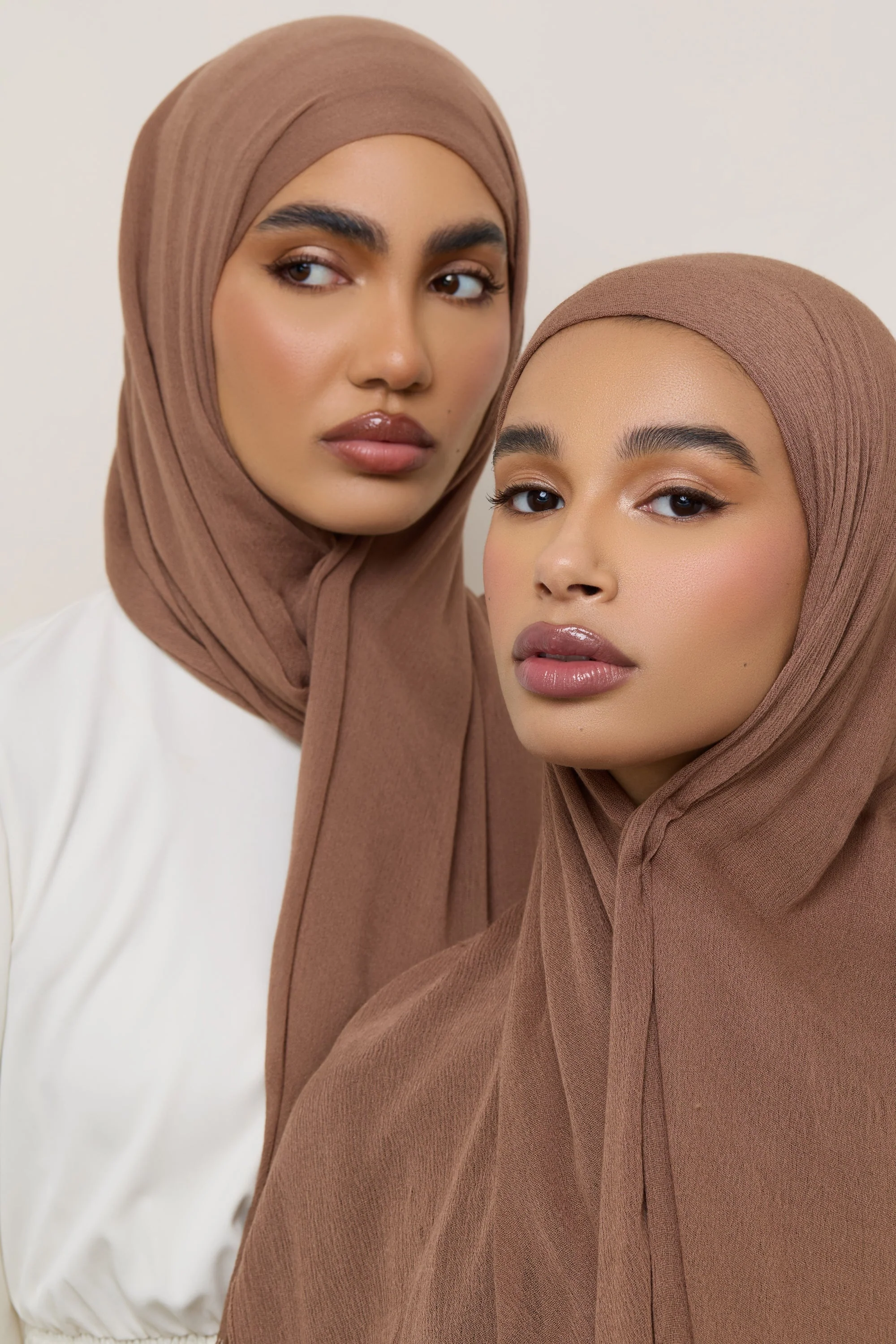 Modal Crinkle Hijab - Semolina Fringe - Image 5