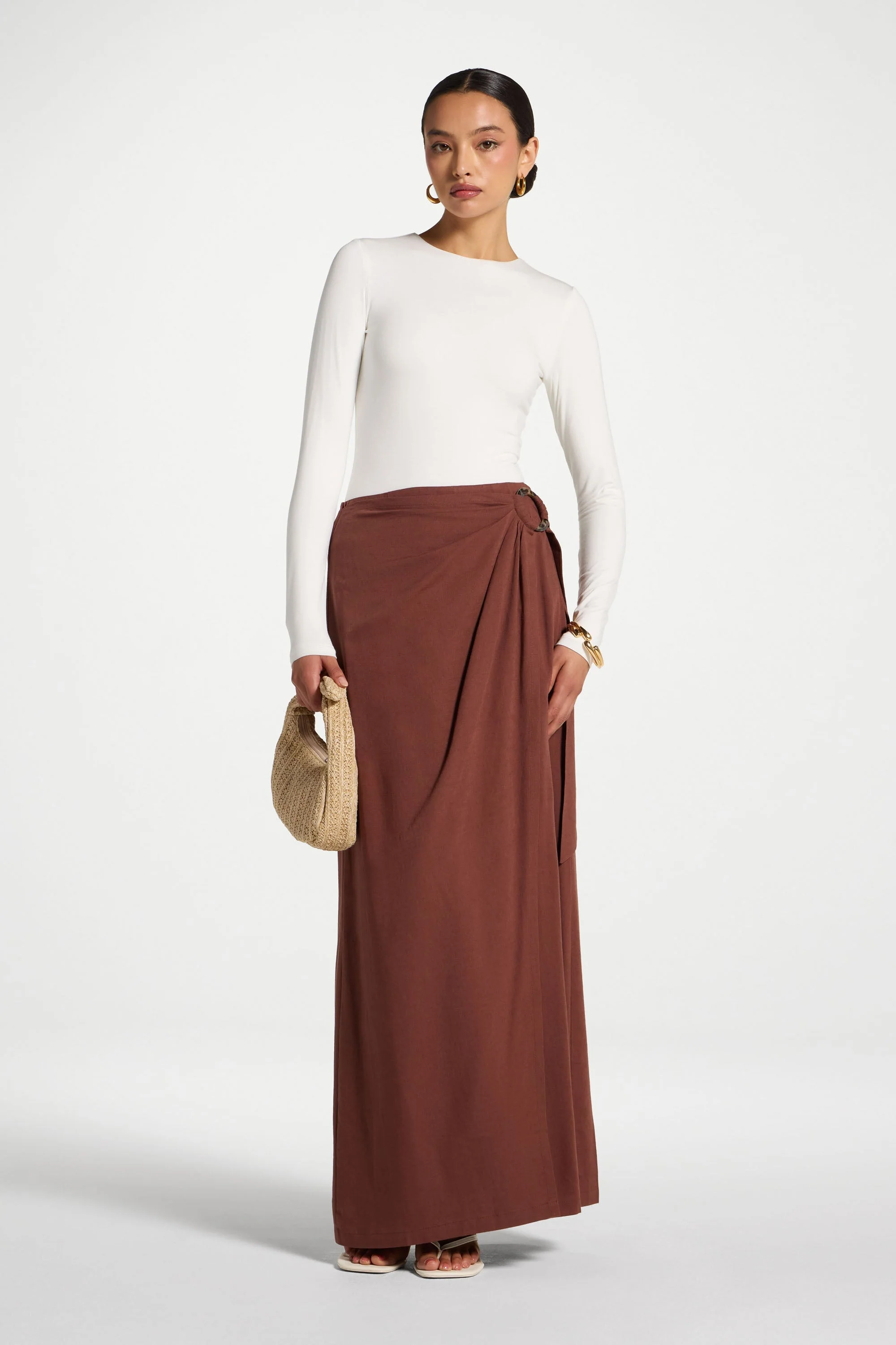 Wrap Hoop Skirt - Mocha - Image 2