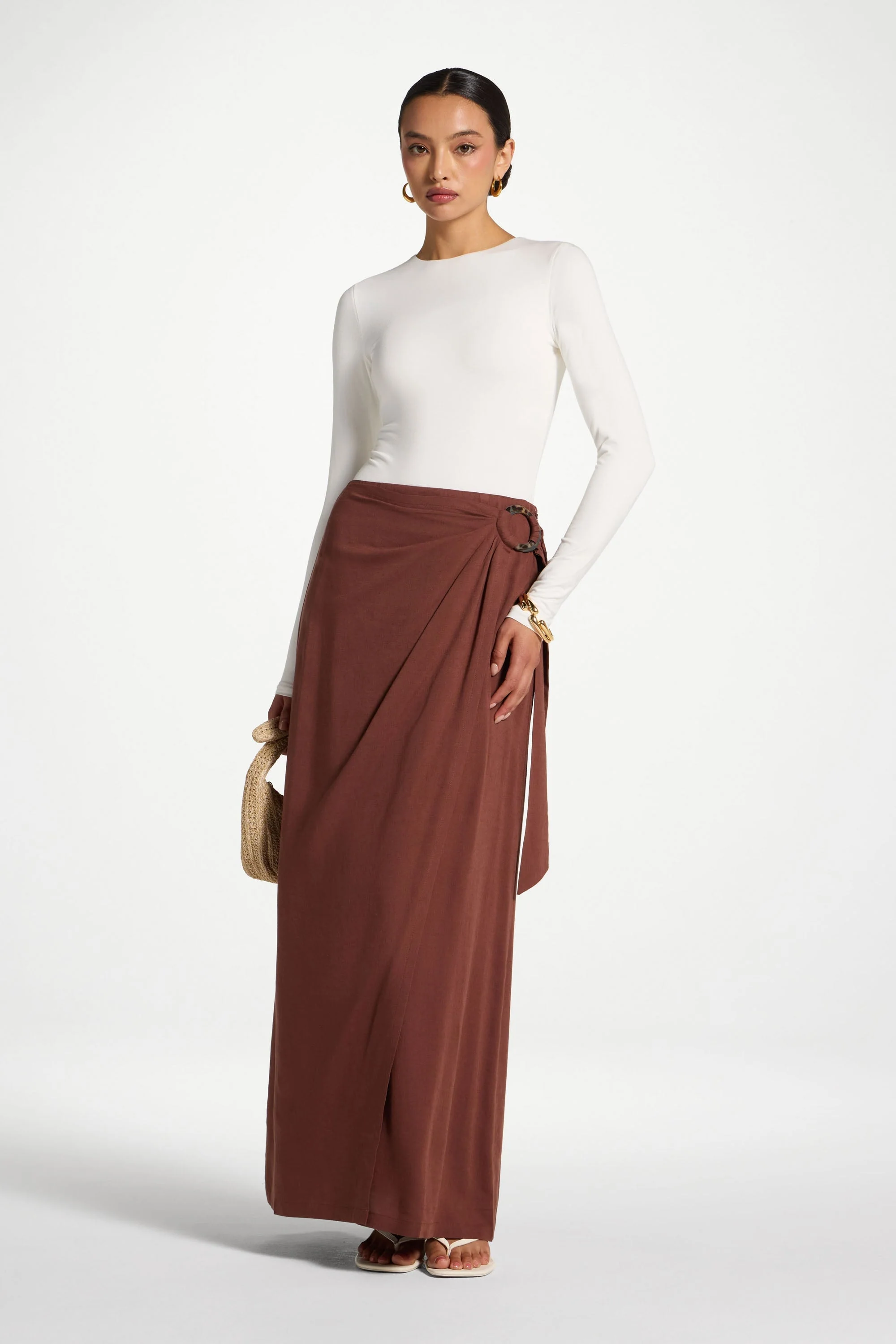 Wrap Hoop Skirt - Mocha - Image 3