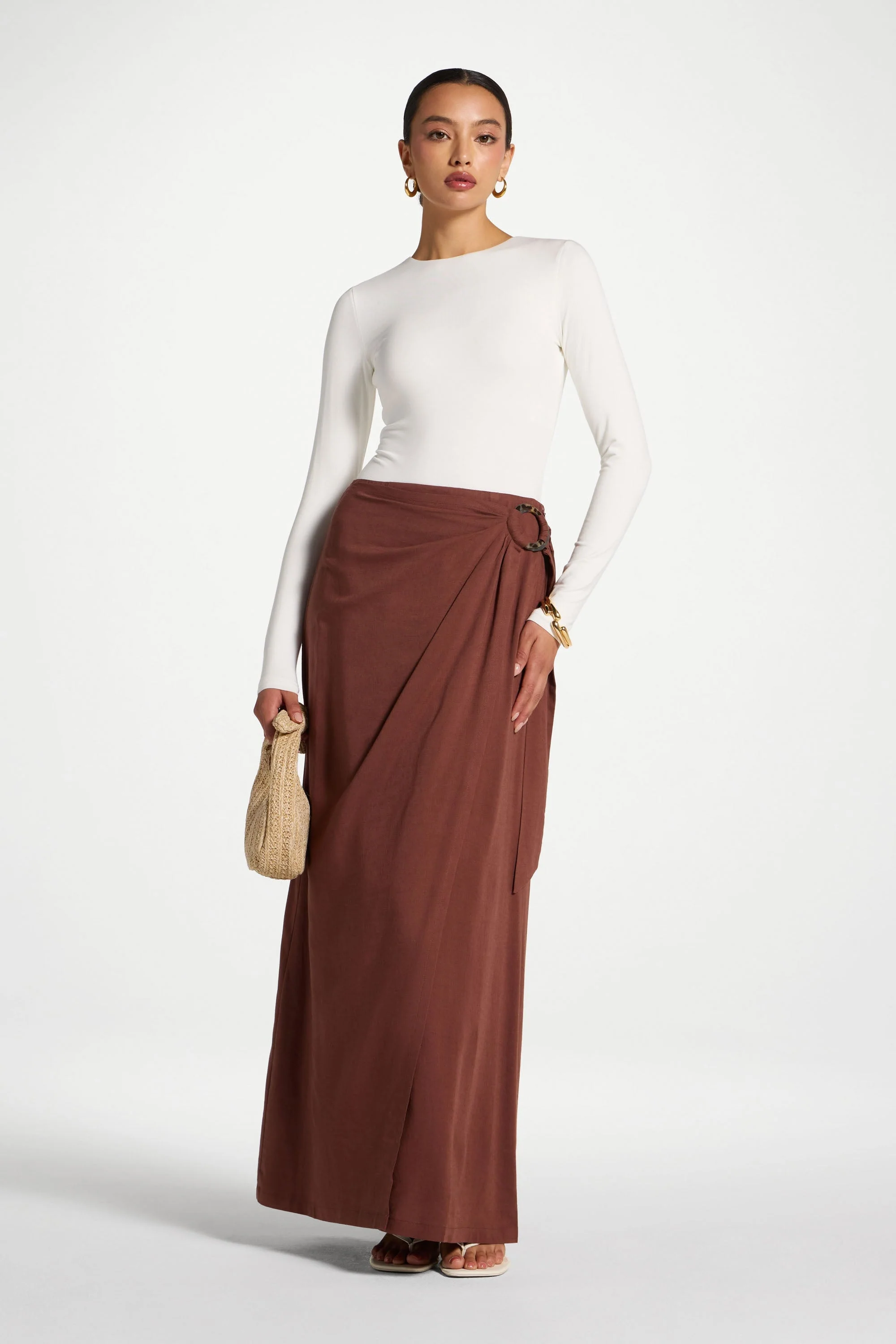 Wrap Hoop Skirt - Mocha - Image 4