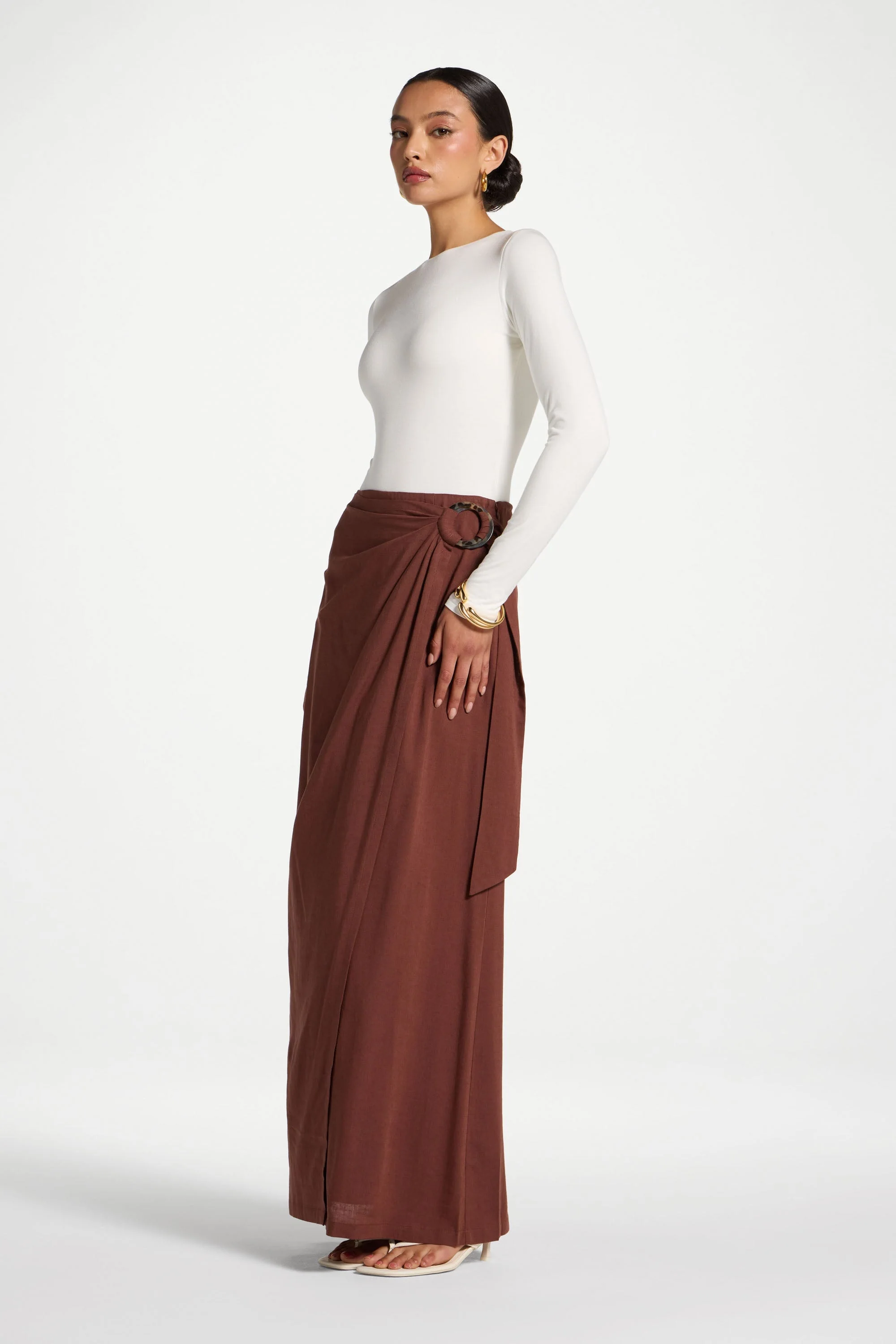 Wrap Hoop Skirt - Mocha - Image 5
