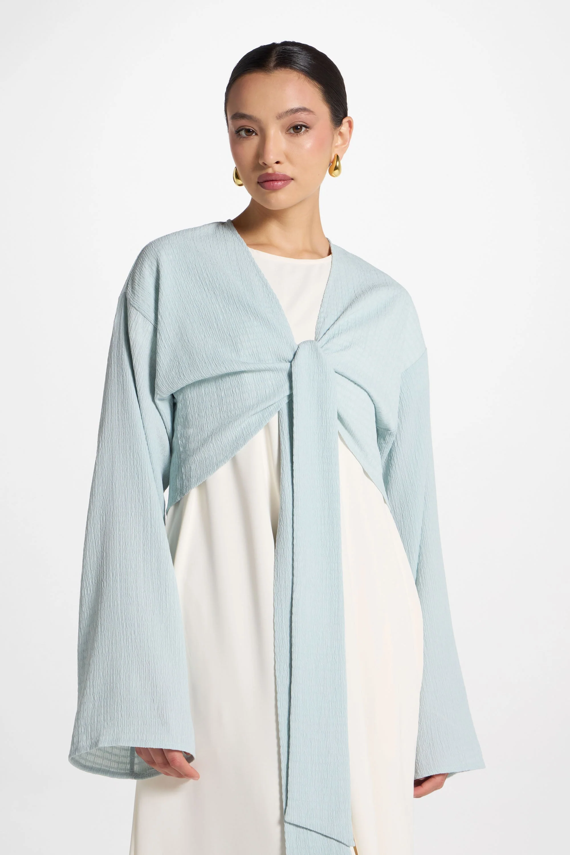 Wrap Tie Cardigan Top - Blue Sky