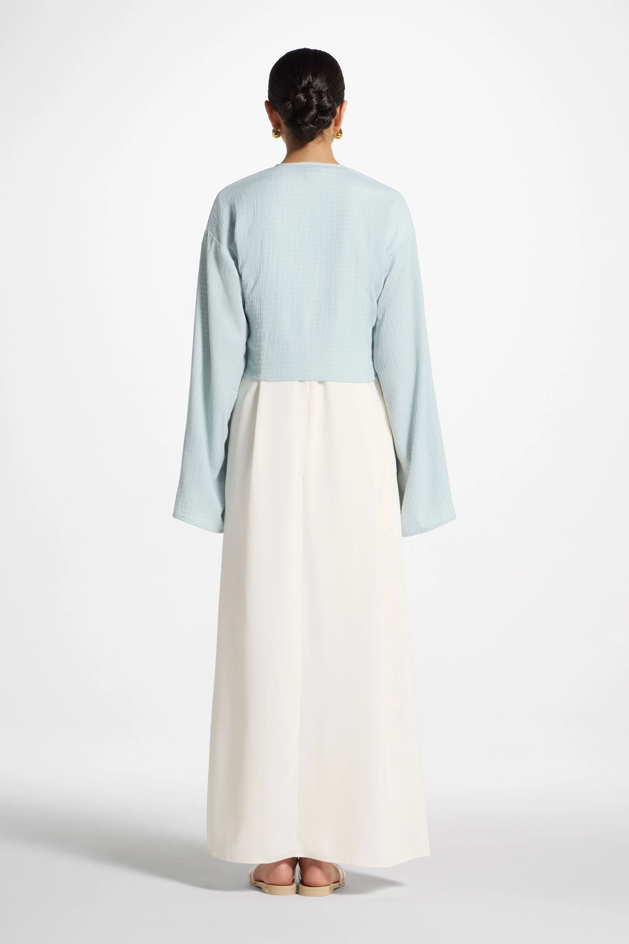 Wrap Tie Cardigan Top - Blue Sky - Image 8
