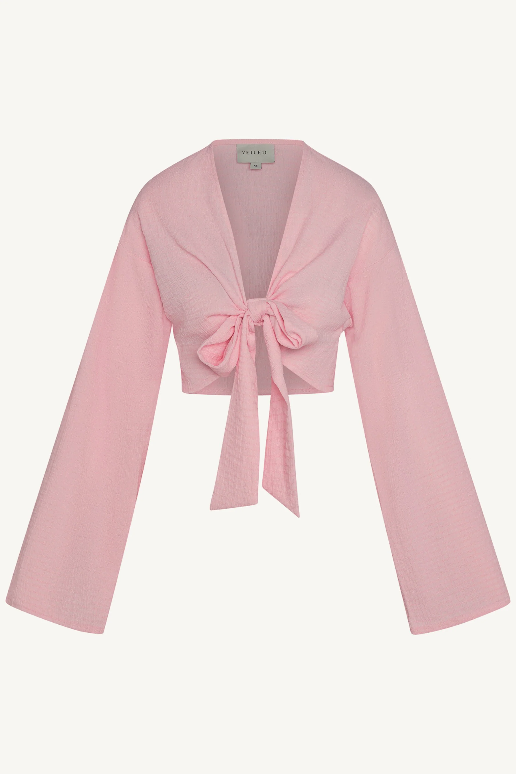 Wrap Tie Cardigan Top - Pastel Pink - Image 11