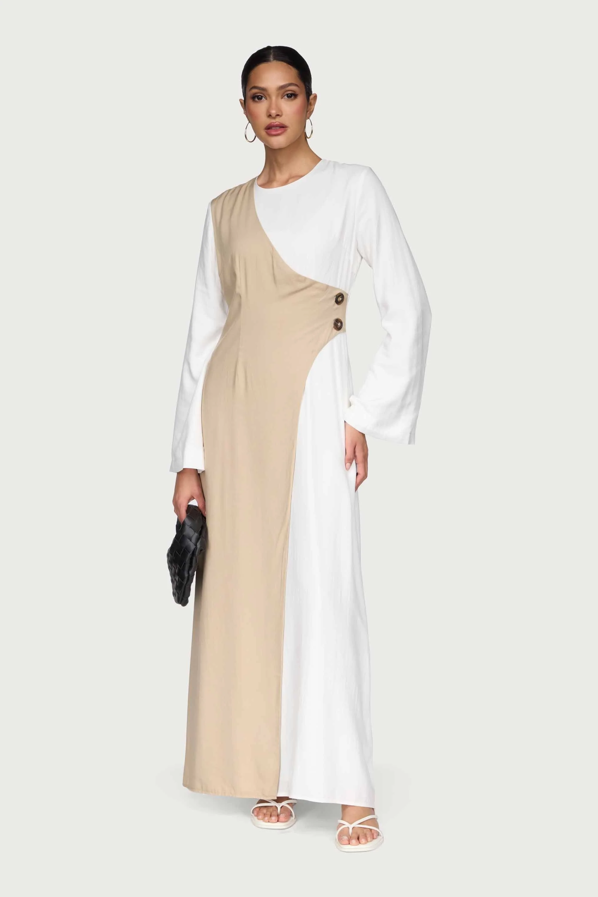Yumna Contrast Wrap Maxi Dress - Sand Dune - Image 4