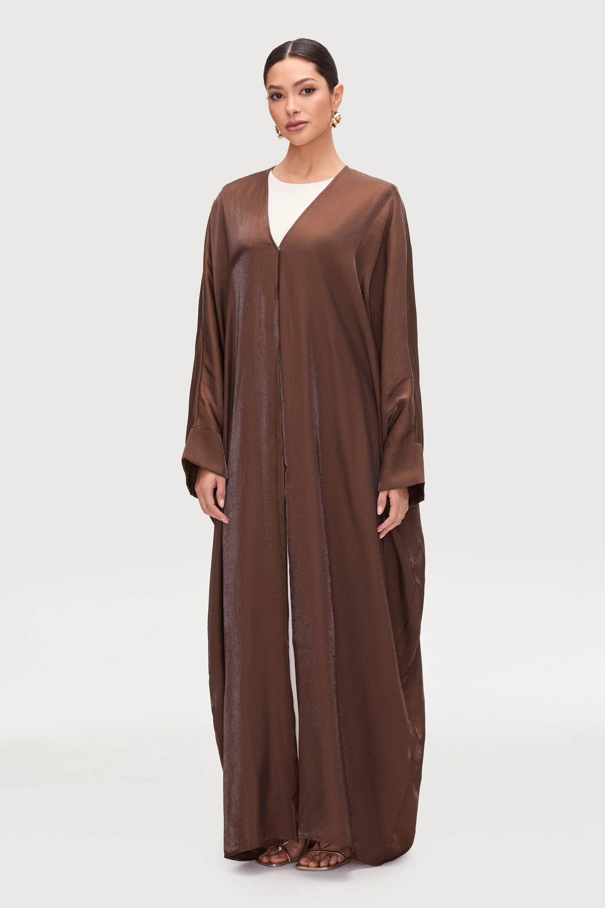 Zara Open Abaya - Chocolate