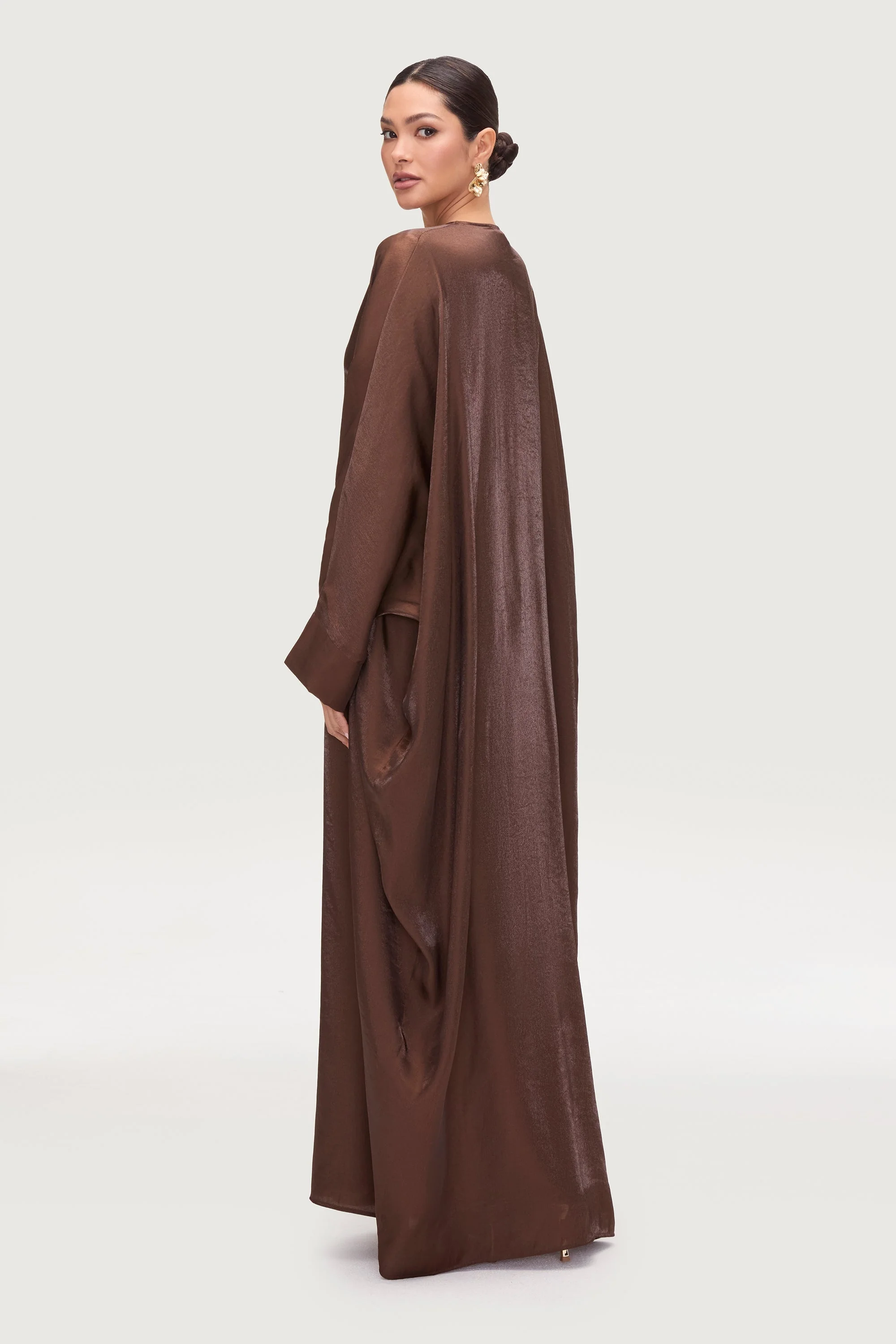 Zara Open Abaya - Chocolate - Image 6