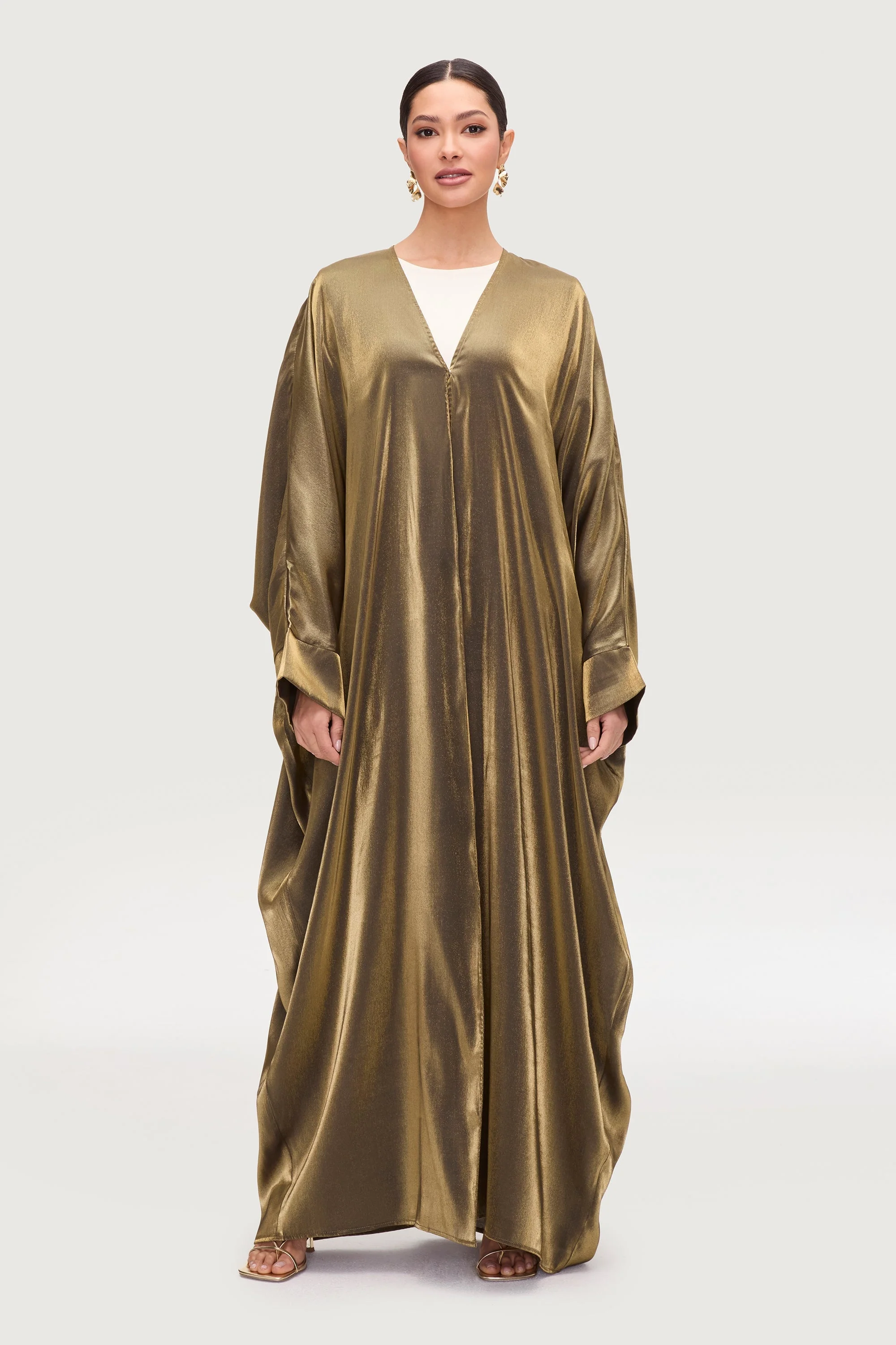 Zara Satin Open Abaya - Zaytoon - Image 4