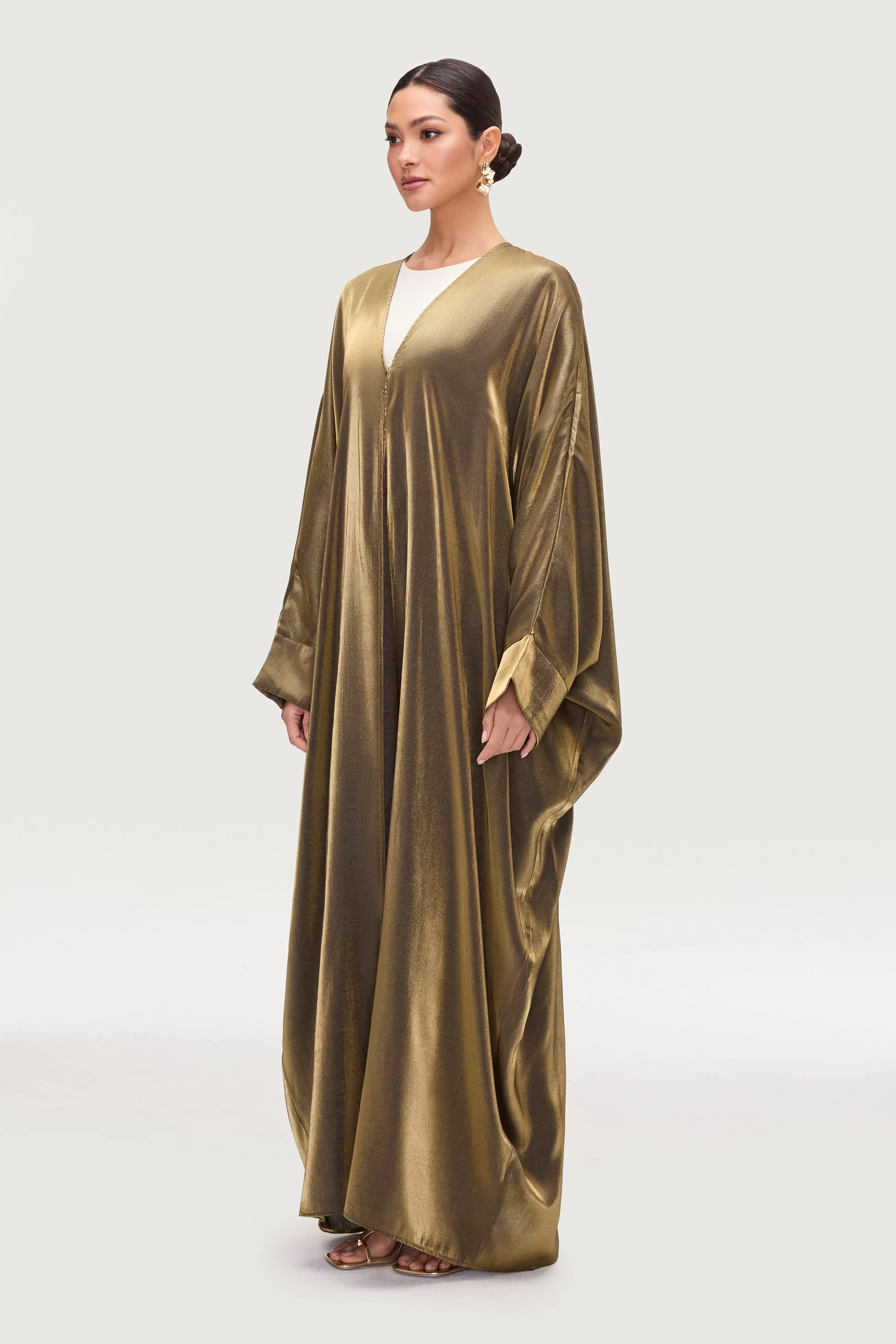Zara Satin Open Abaya - Zaytoon - Image 5